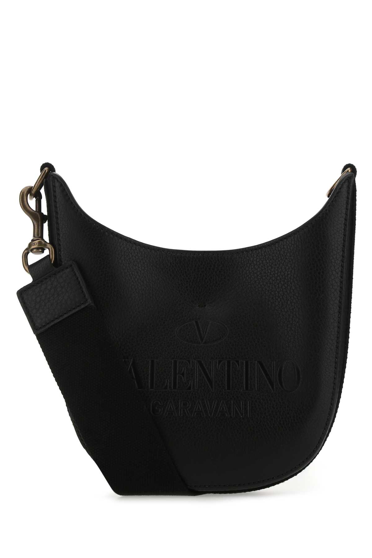 Black Leather Identity Crossbody Bag