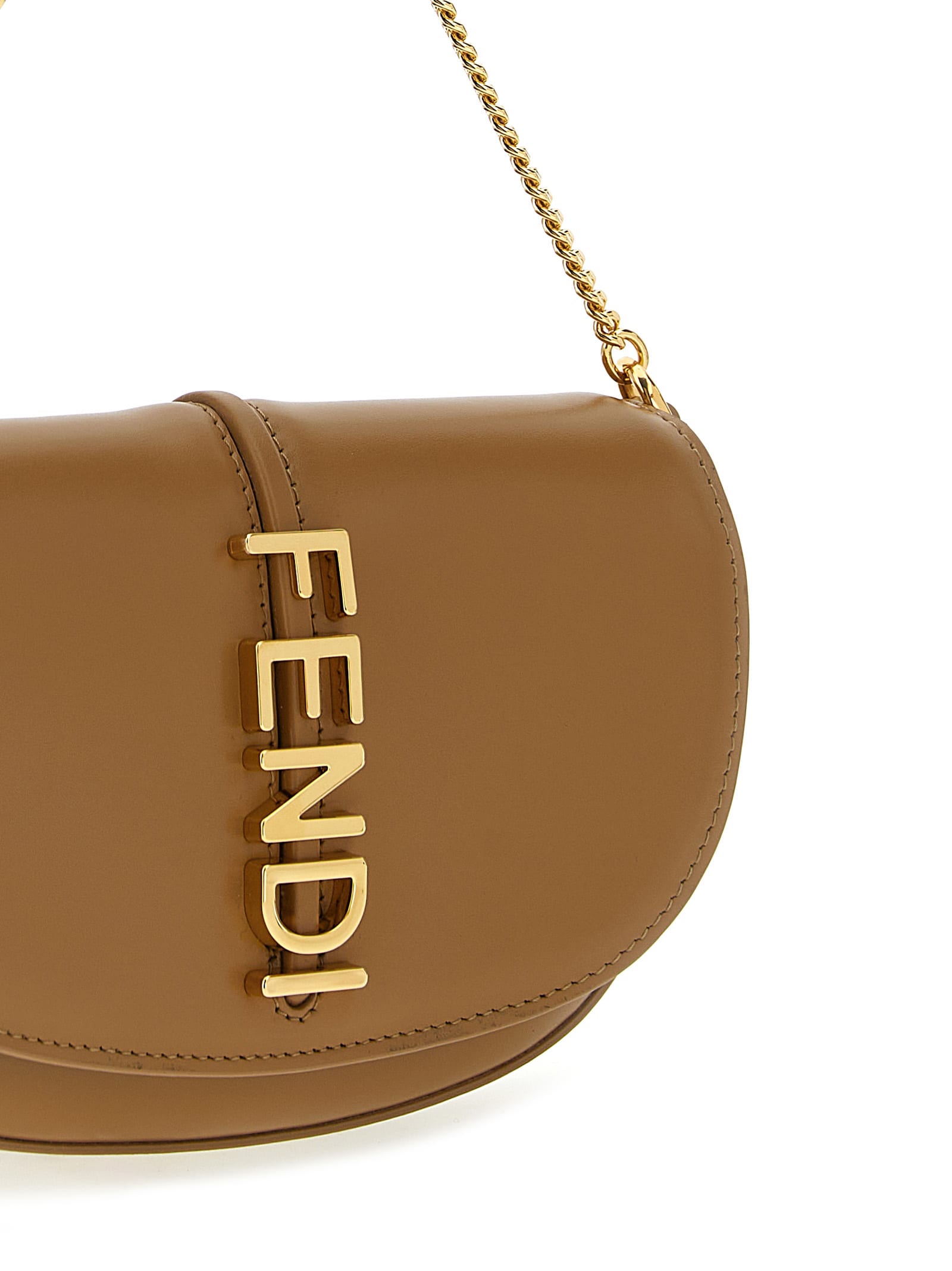 Fendi Graphy Wallet On Chain In Brown