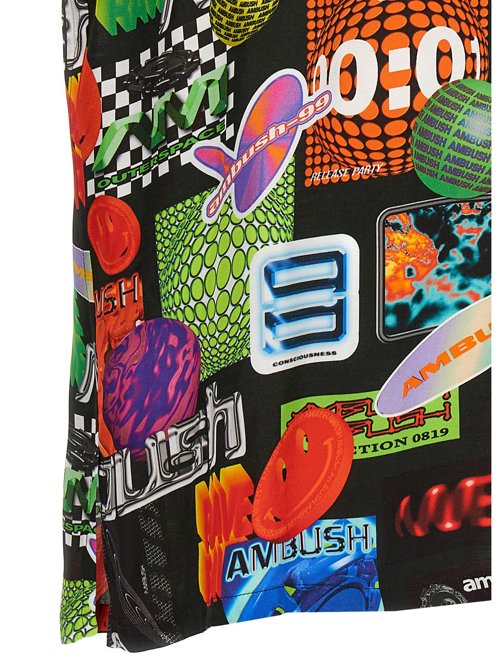 Ambush Graphic Print Cuban Collar Shirt In Multicolor