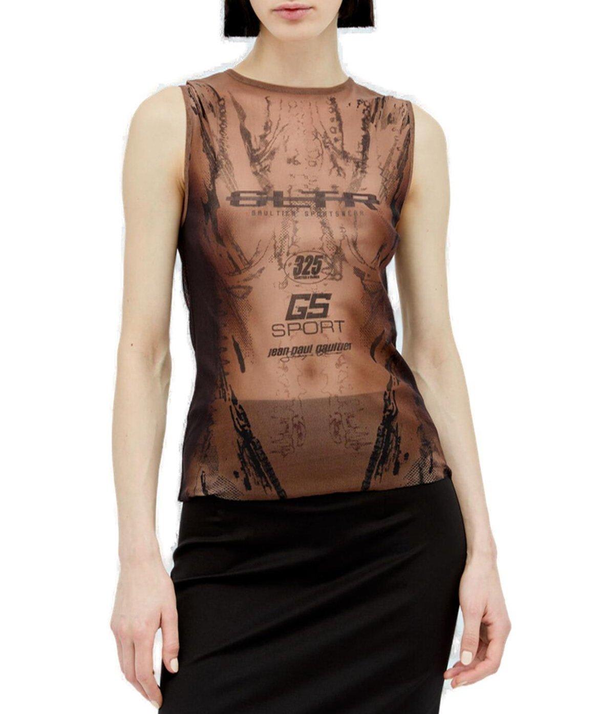 X Shayne Oliver Body-print Sleeveless Top