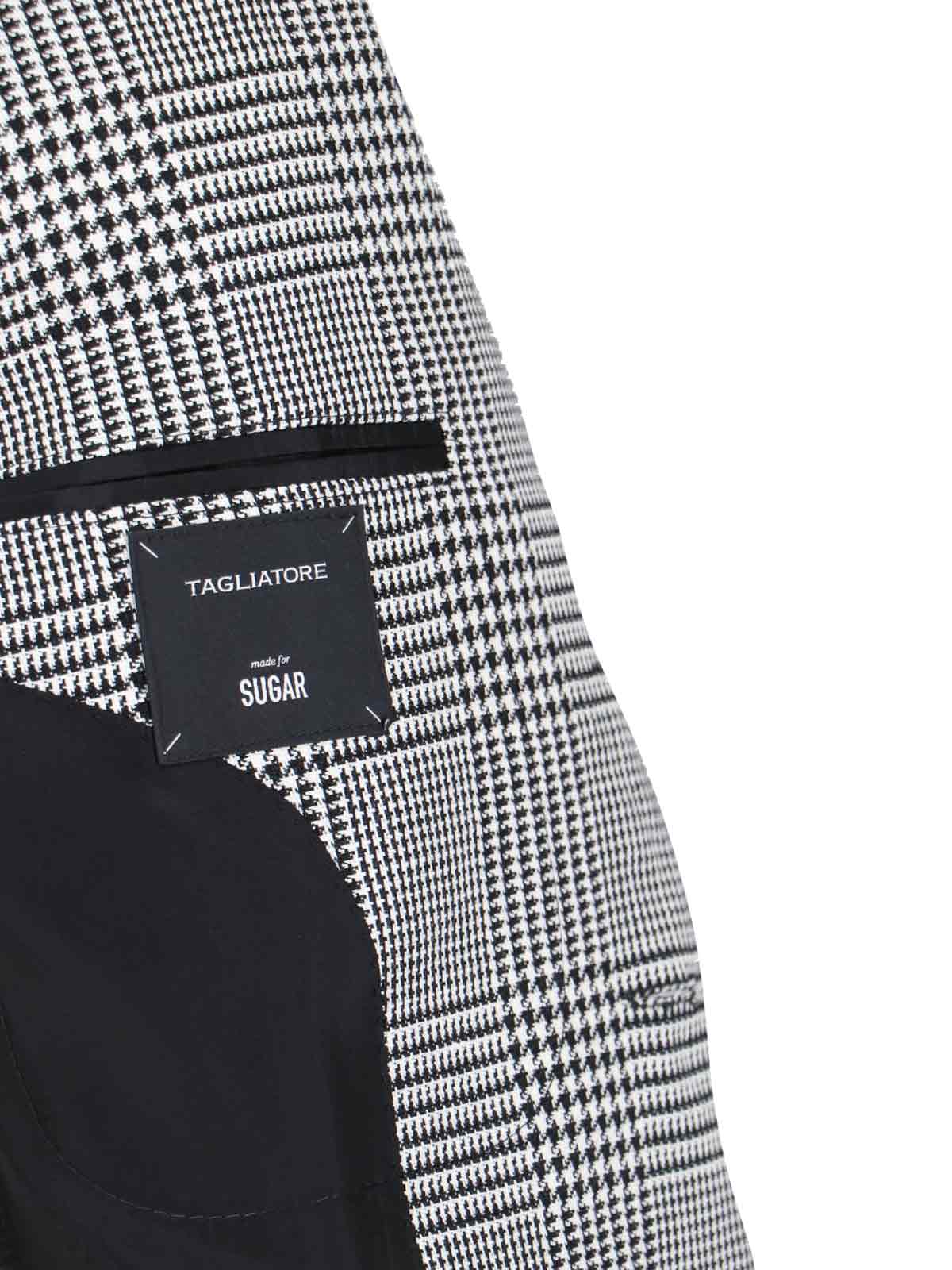 Tagliatore Single-breasted Houndstooth Blazer In White
