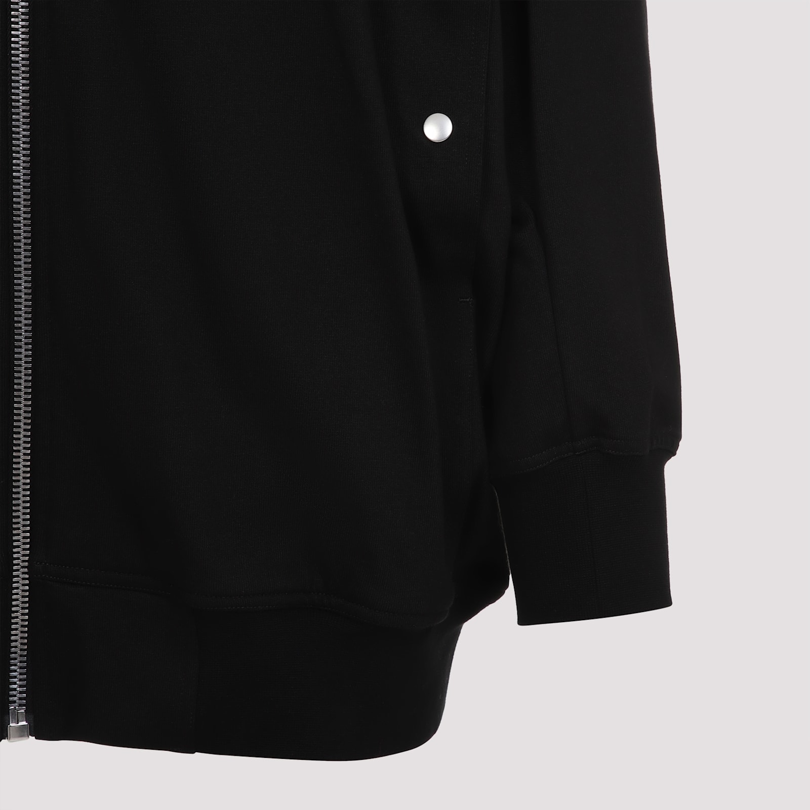 Rick Owens Oversized Flight Sweatshirt Ribbed Finish In Black