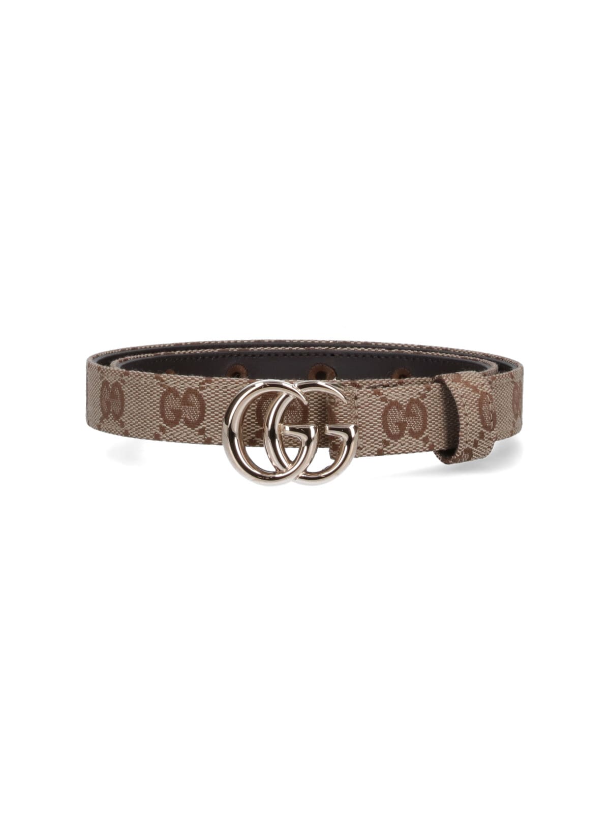 Gucci Gg Marmont Thin Belt In Sand