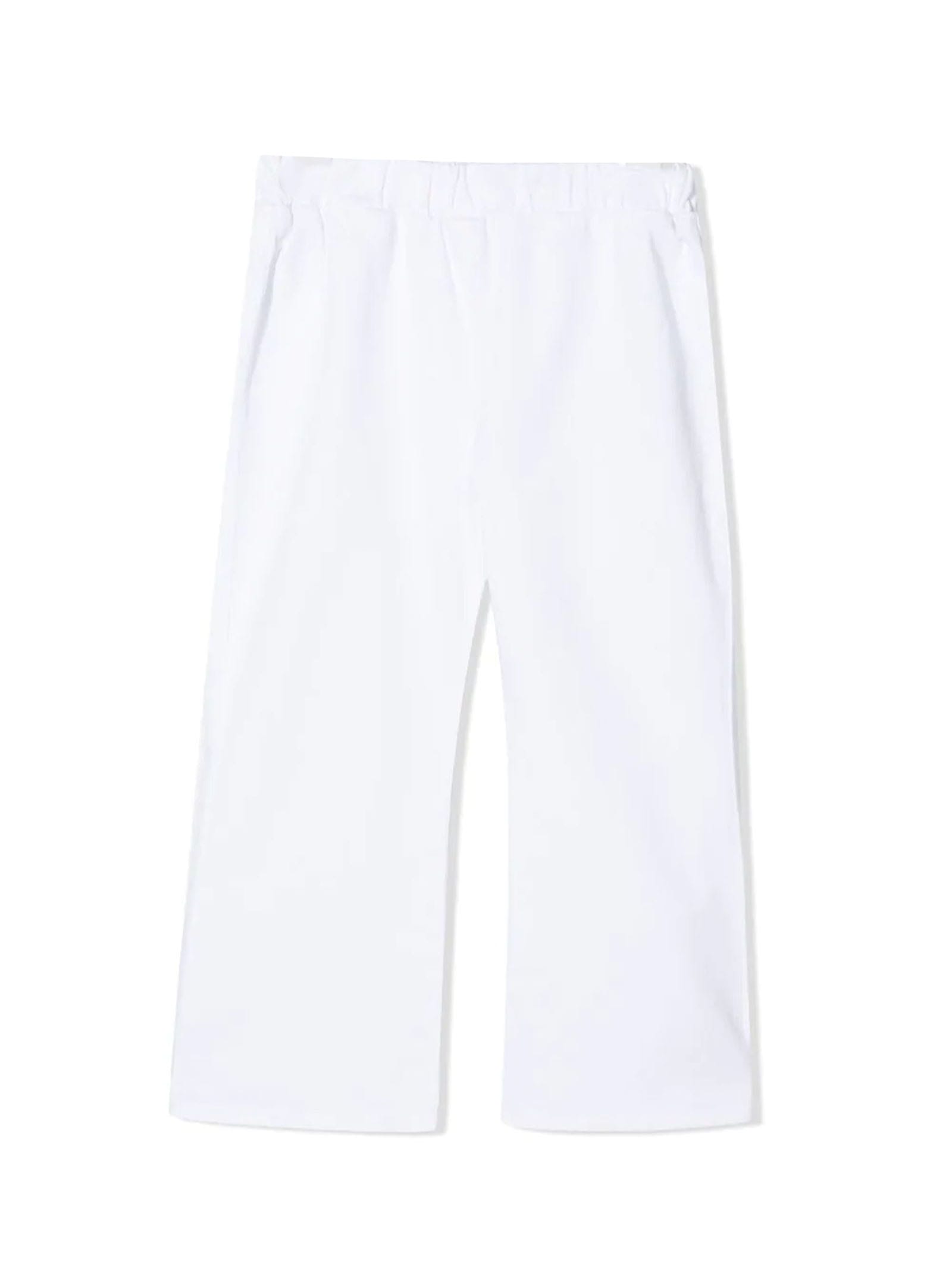 Douuod White Stretch-cotton Blend Trousers