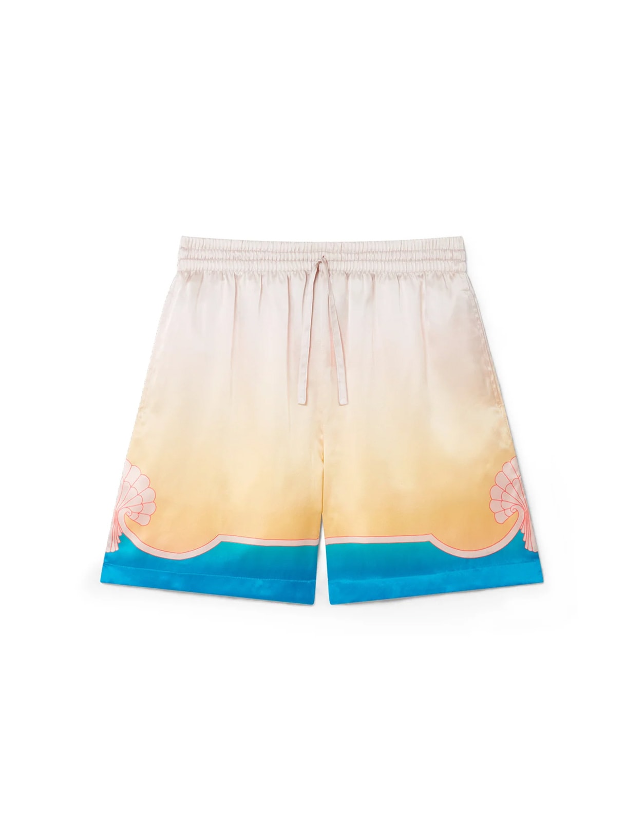 Shop Casablanca Larc Coloré Silk Shorts In Multicolour