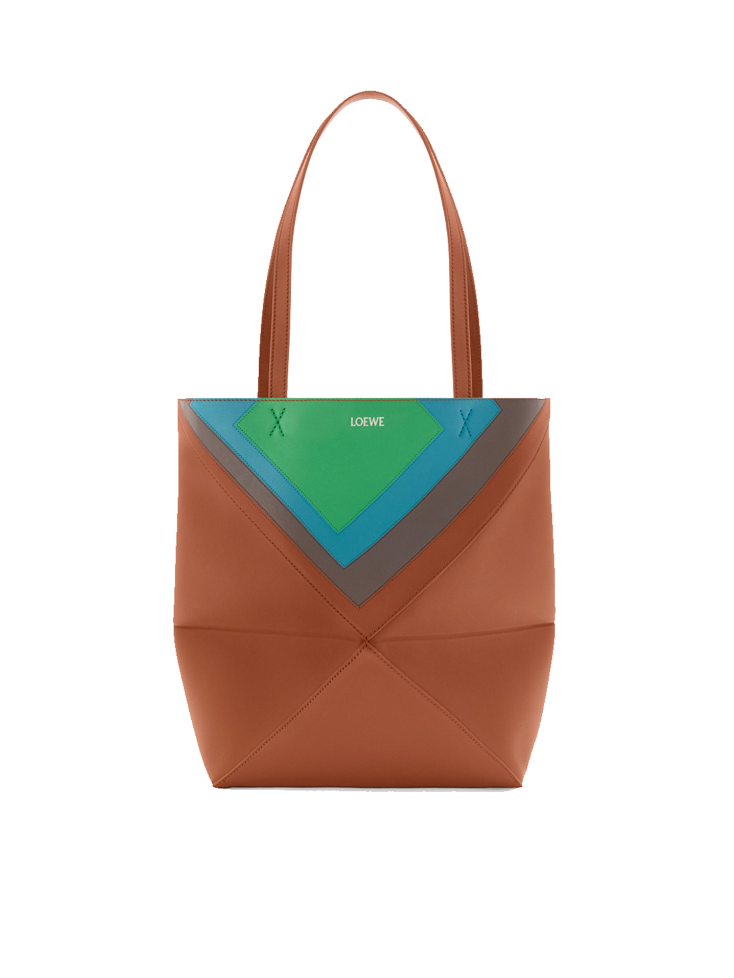 Loewe Medium Puzzle Fold Tote Bag In Calfskin Nappa In Brown