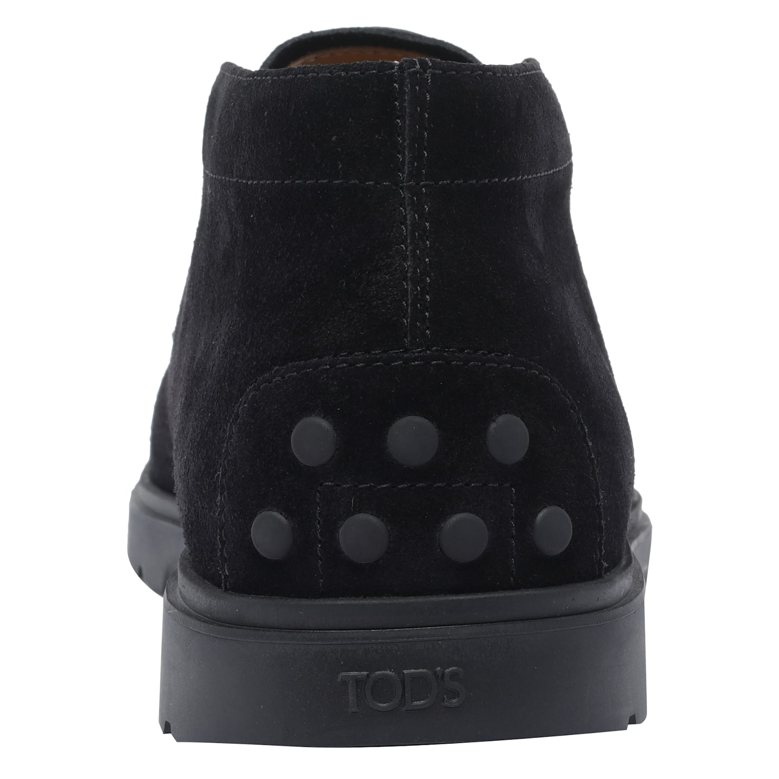 Tod's Suede Ankle Boot With Elastic Drawstring In Black