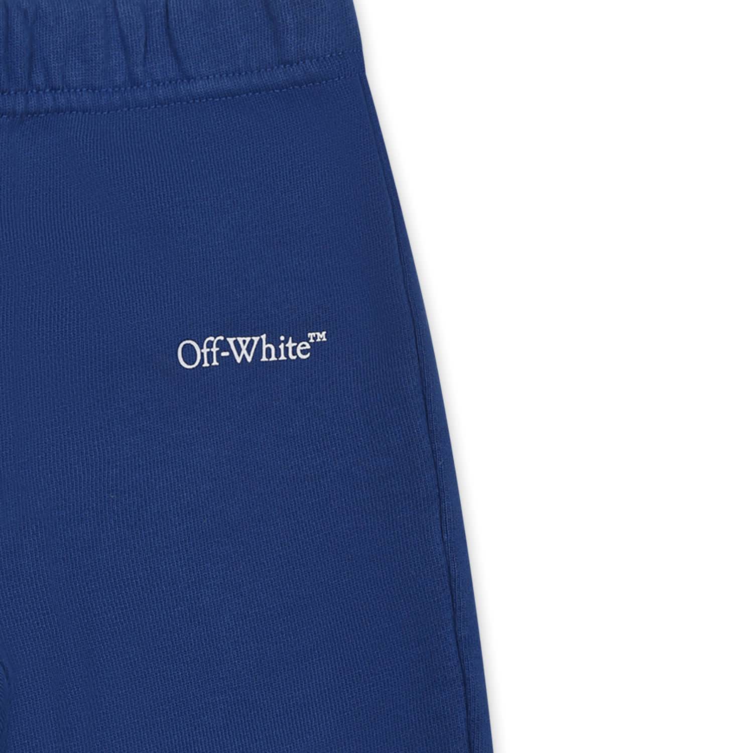 Off-white Blue Trousers For Baby Boy With Logo In Blue