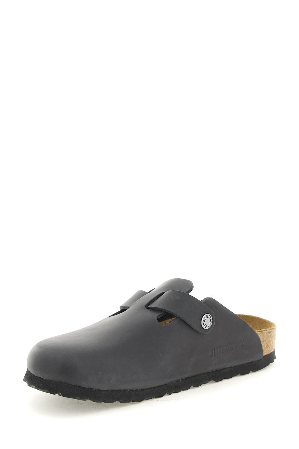 Birkenstock Boston Oiled Leather Sandals In Blk