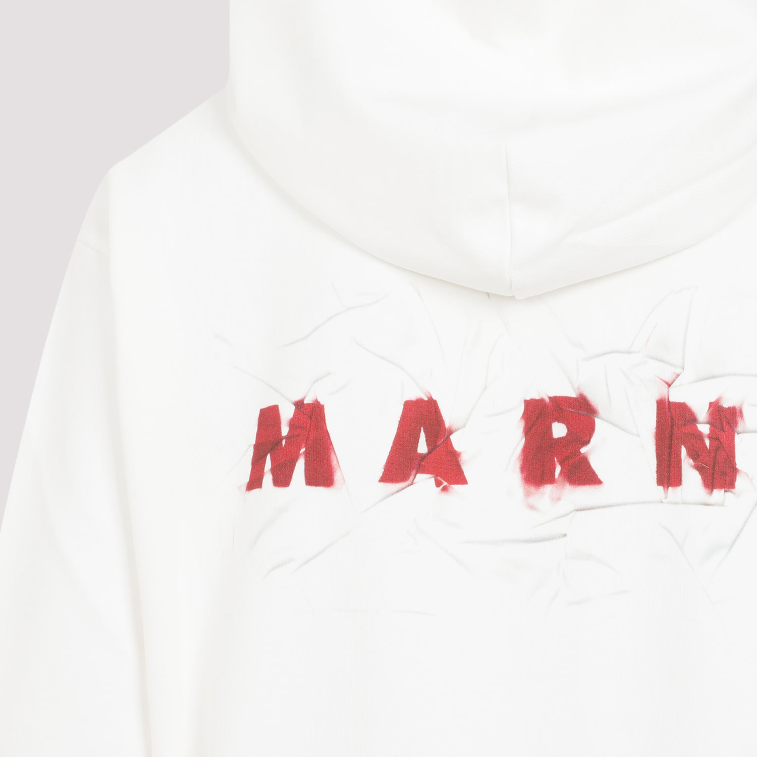 Shop Marni Cotton Hoodie In Natural White