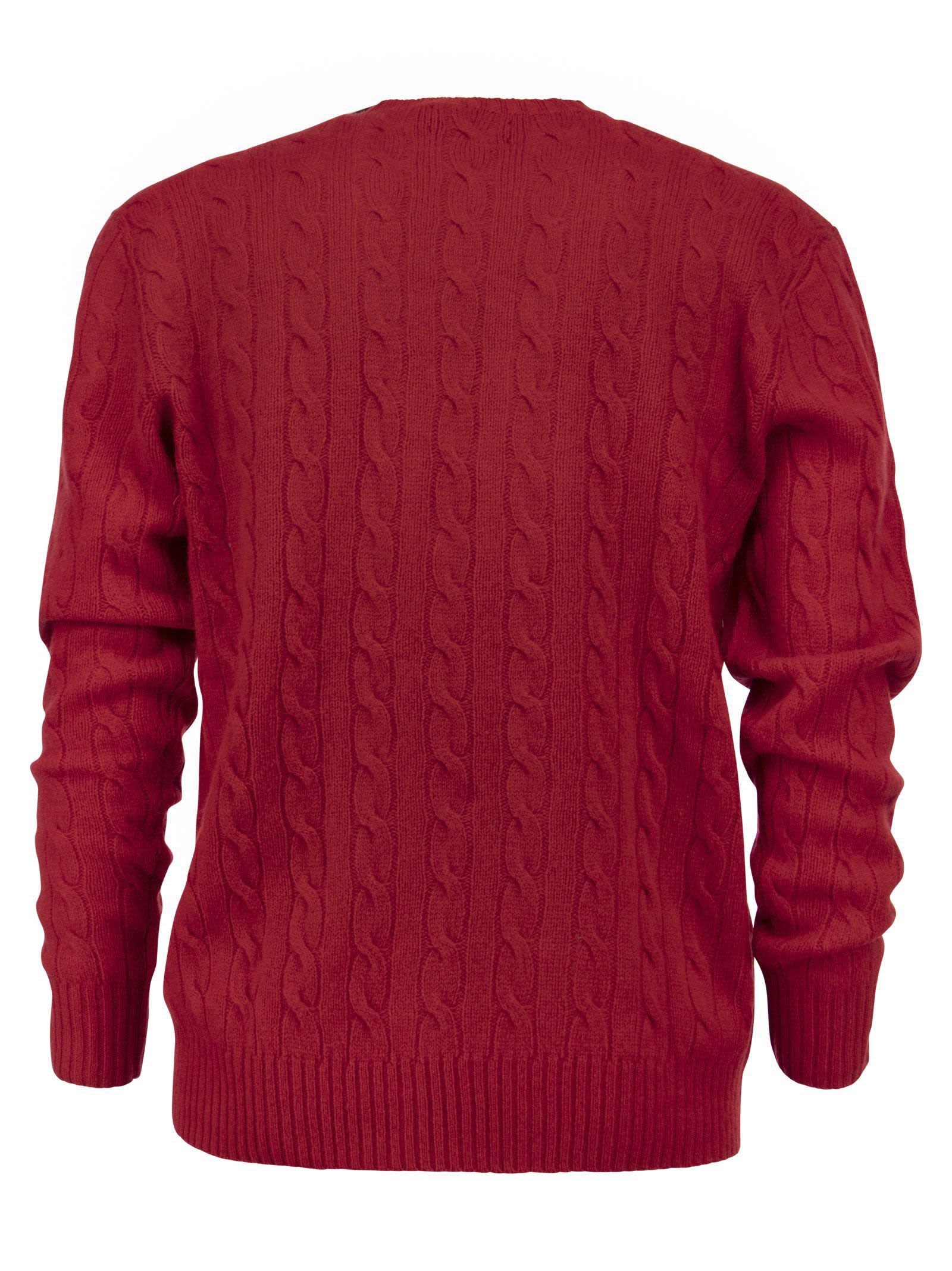 POLO RALPH LAUREN WOOL AND CASHMERE CABLE-KNIT SWEATER 