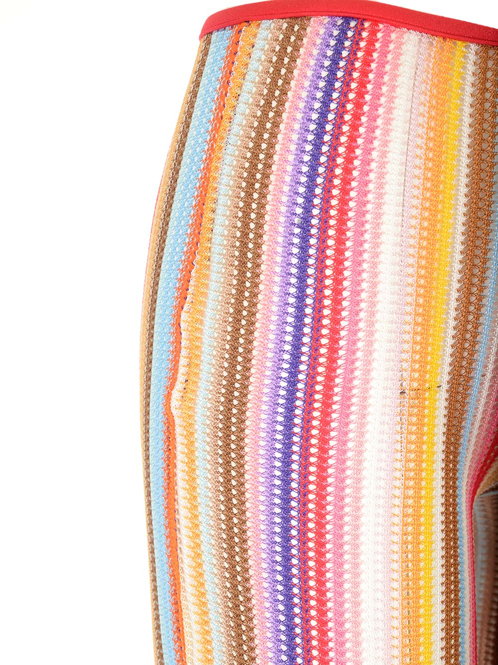 Shop Missoni Flared Viscose Knit Trousers In Multicolor Red Strip