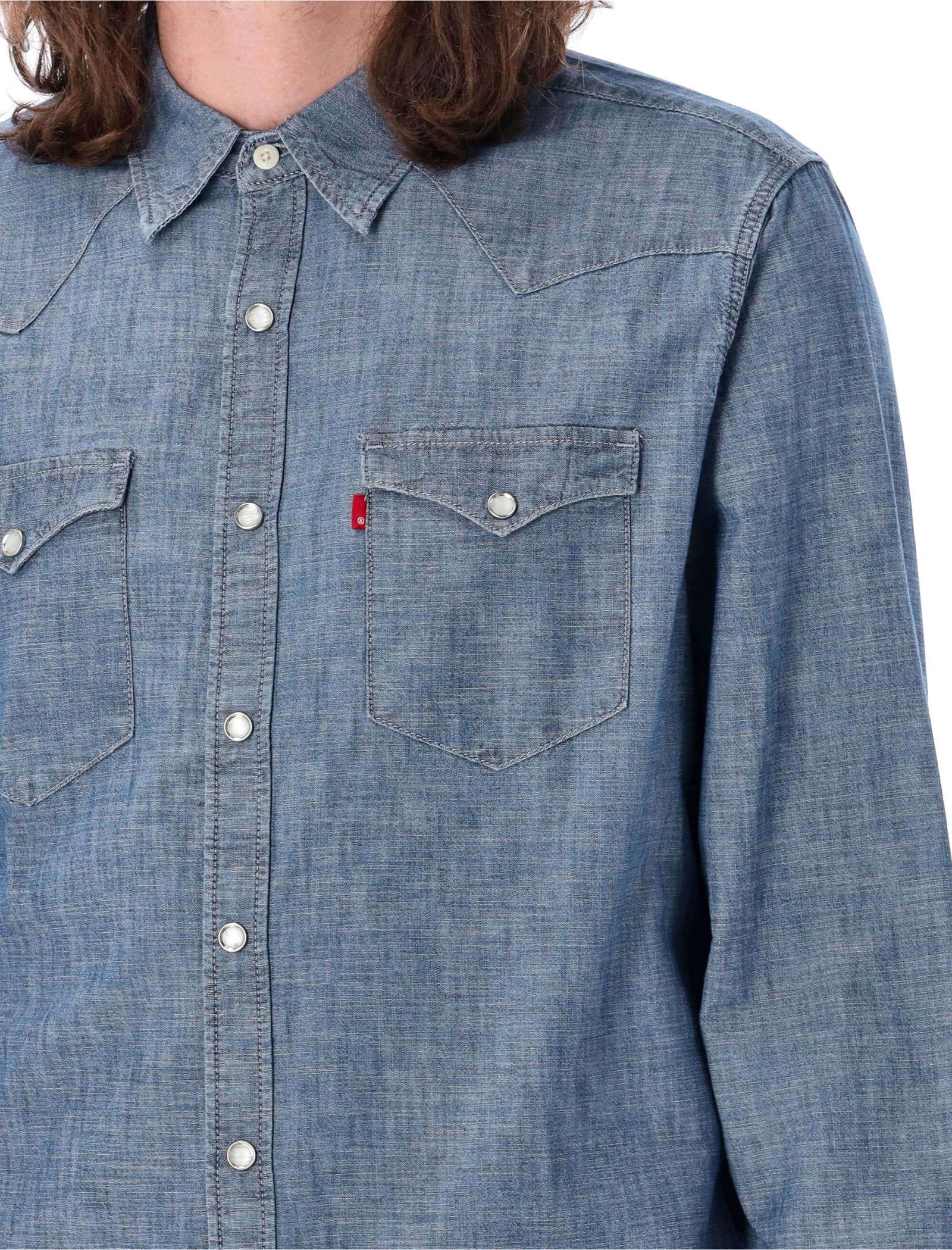 Shop Levi's Barstow Western Shirt In Med Blue