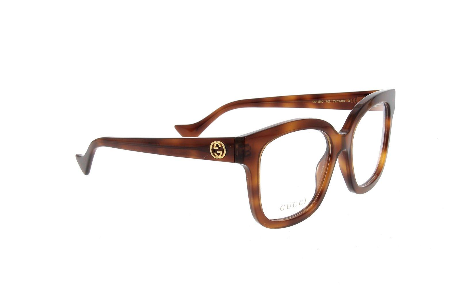 Shop Gucci Cat-eye Glasses In 006 Havana Havana Transpa