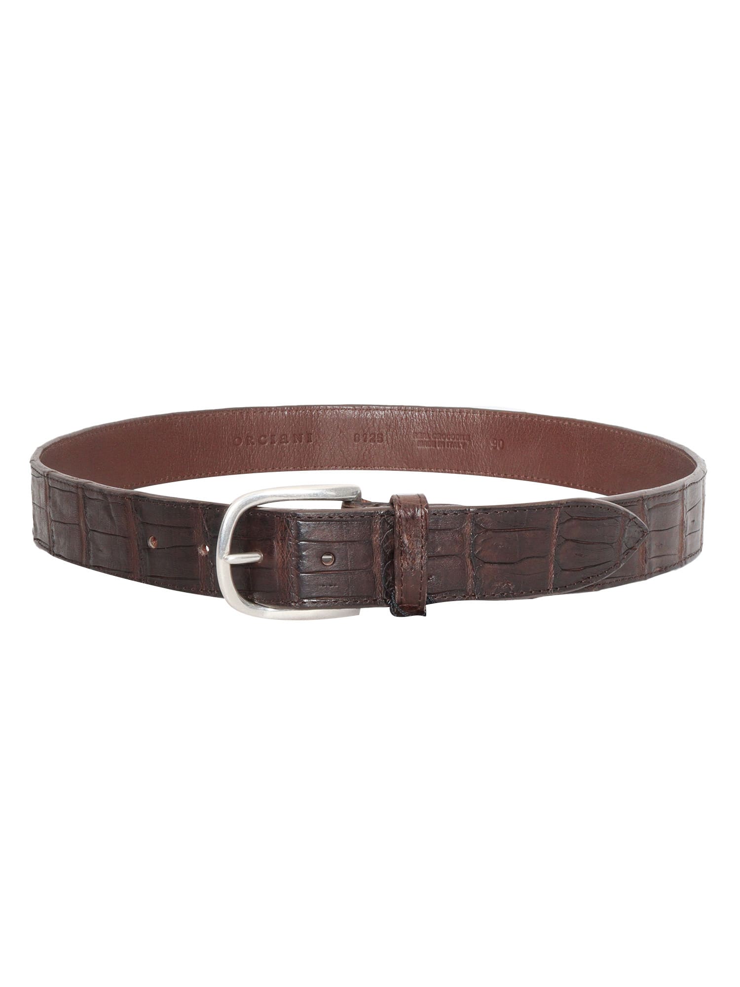 Shop Orciani Classic Cocco Belt In Brown