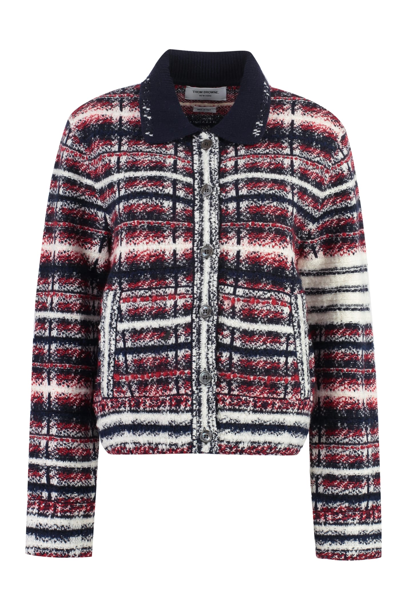 Thom Browne Check-print 4-bar Jacket In Multicolor
