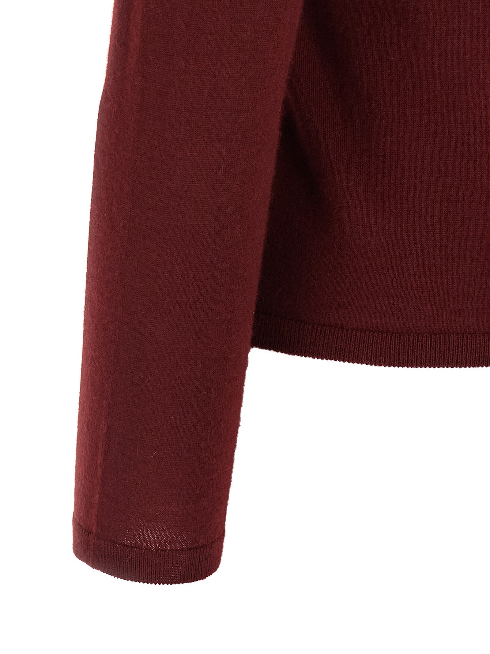 Max Mara Relaxed Fit Burgundy Cashmere Blend Sweater In Burgundy