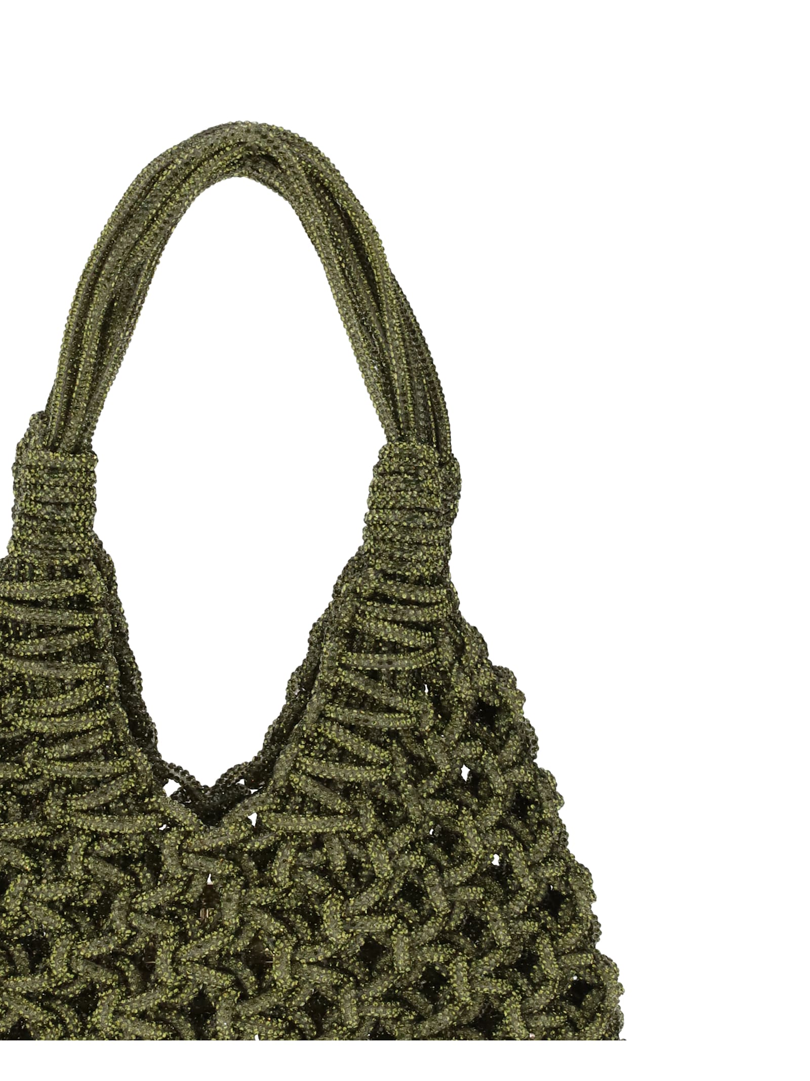 Hibourama Crystal-embellished Shoulder Bag In Green