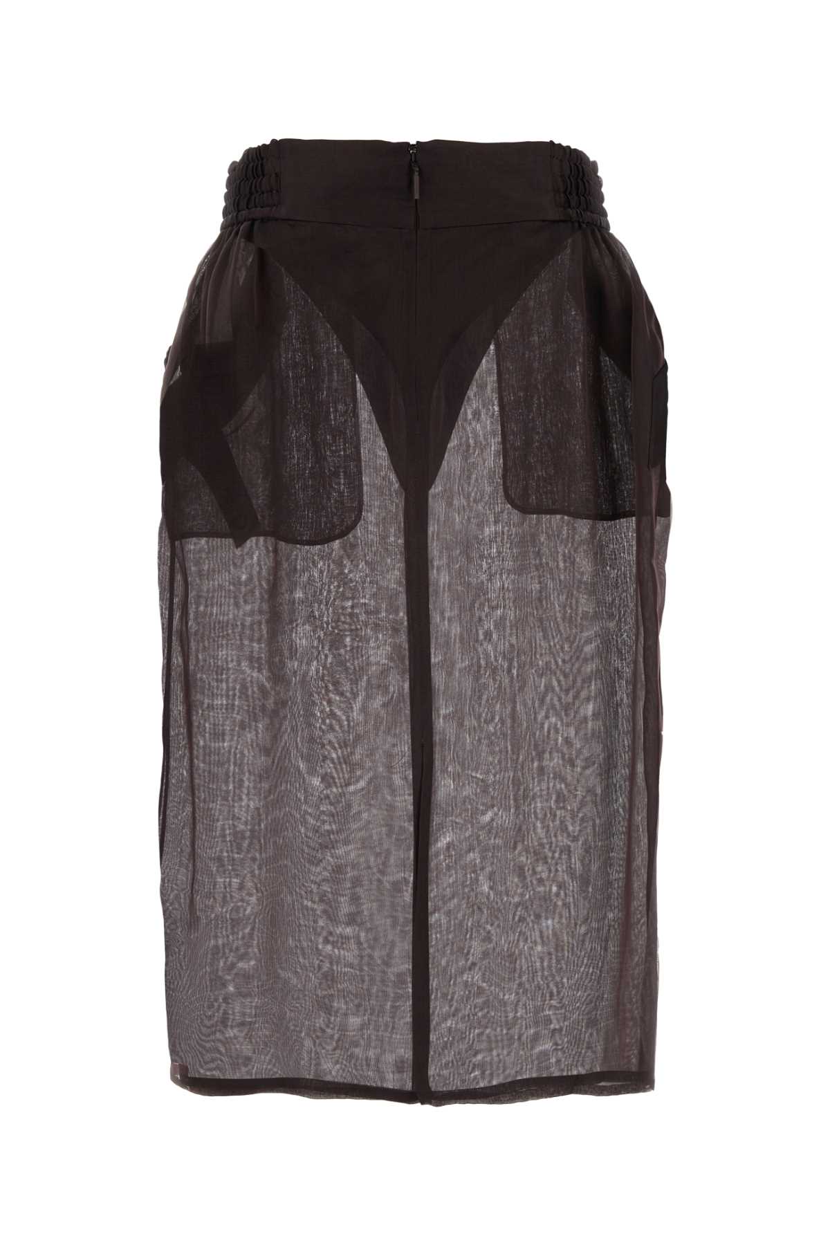 Shop Saint Laurent Brown Silk Skirt In Marronfonce