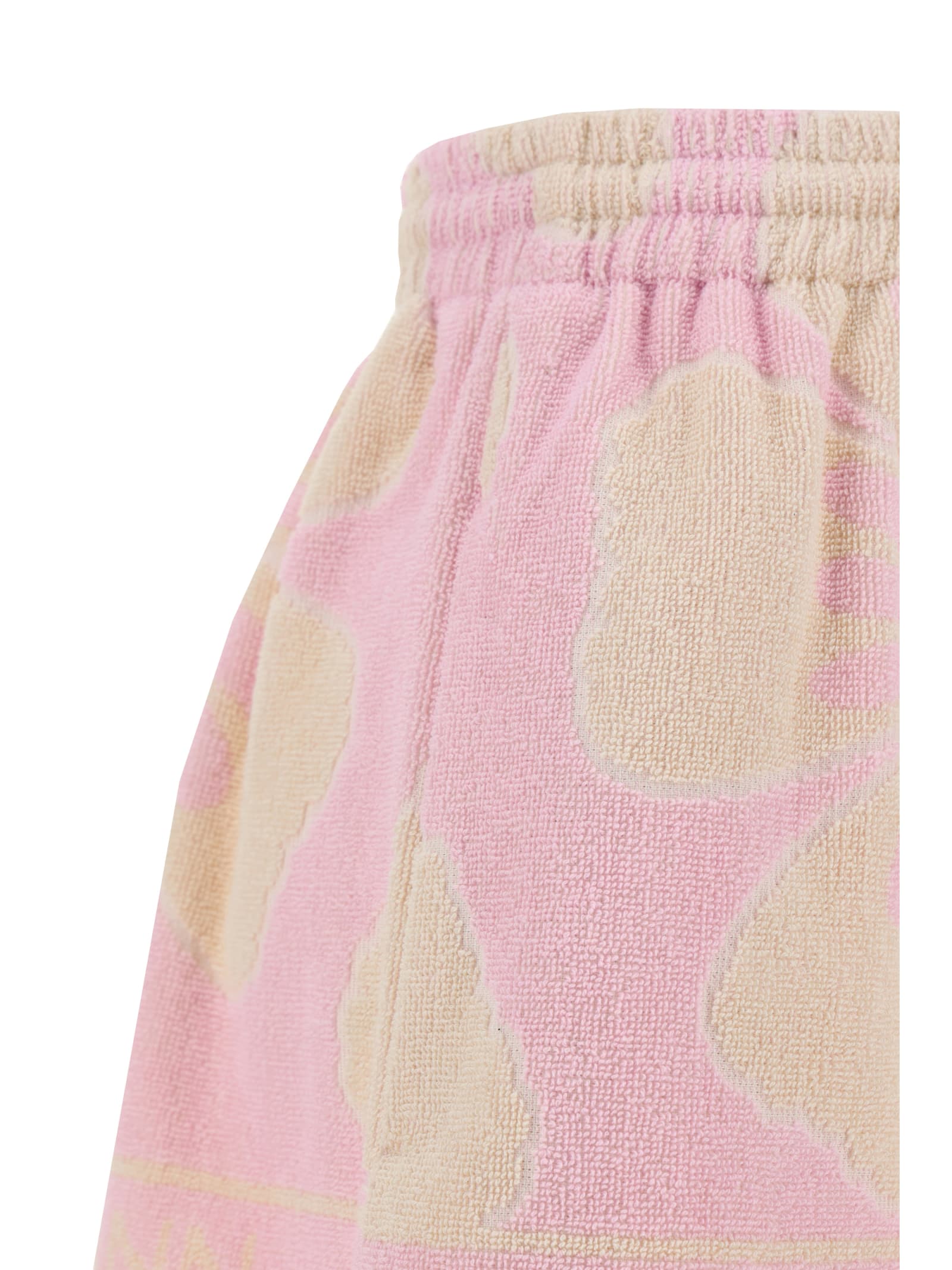 Shop Zimmermann The Pop Towelling Shorts In Pink/cream