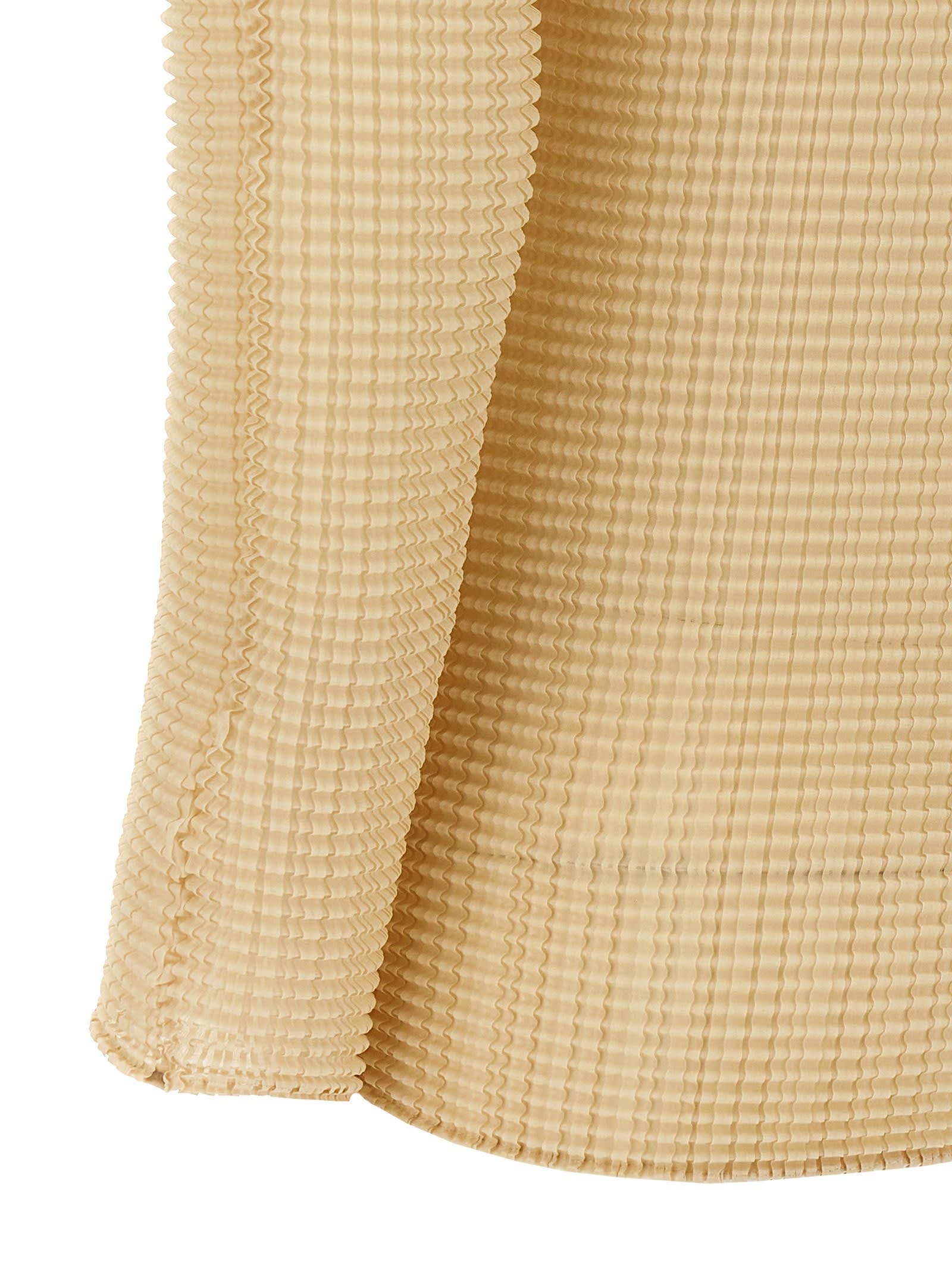 Issey Miyake Womens 40-light Beige Pleated High-neck Woven Top