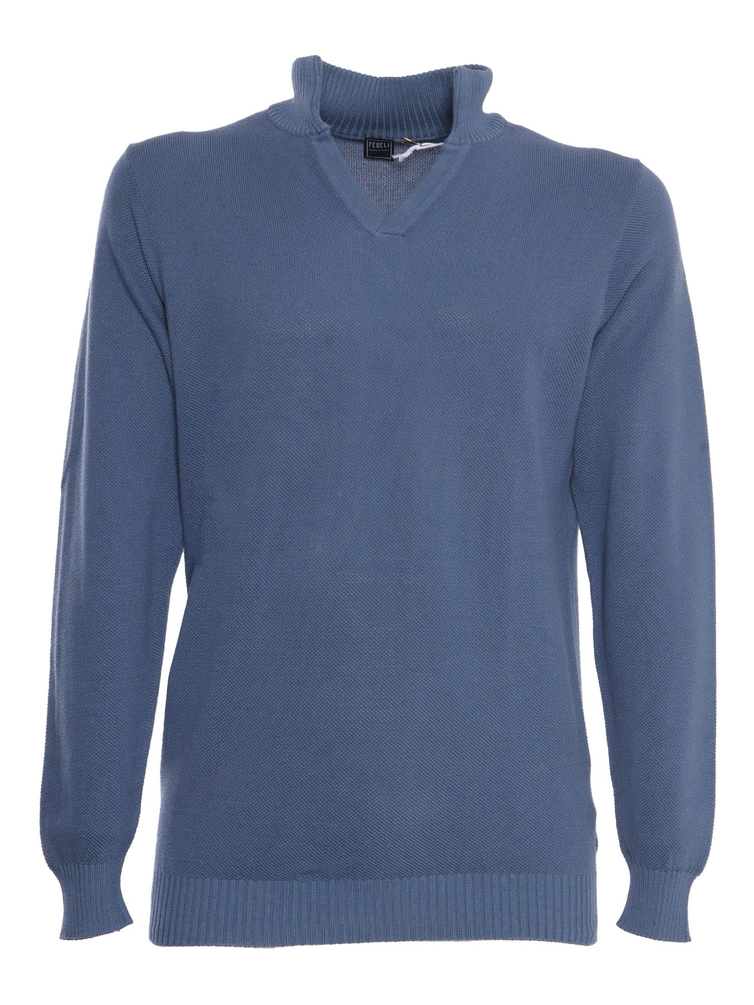 Shop Fedeli Supima Dusty Sweater In Light Blue