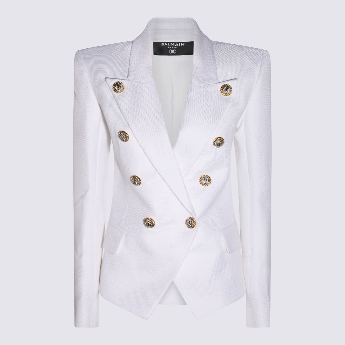 Shop Balmain White Viscose Blazer