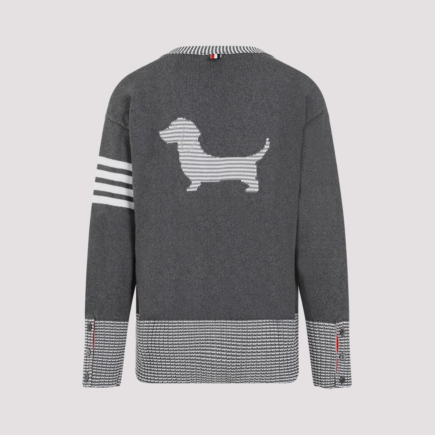Shop Thom Browne Thome Browne Hector Icon Intarsia V Neck Cardigan