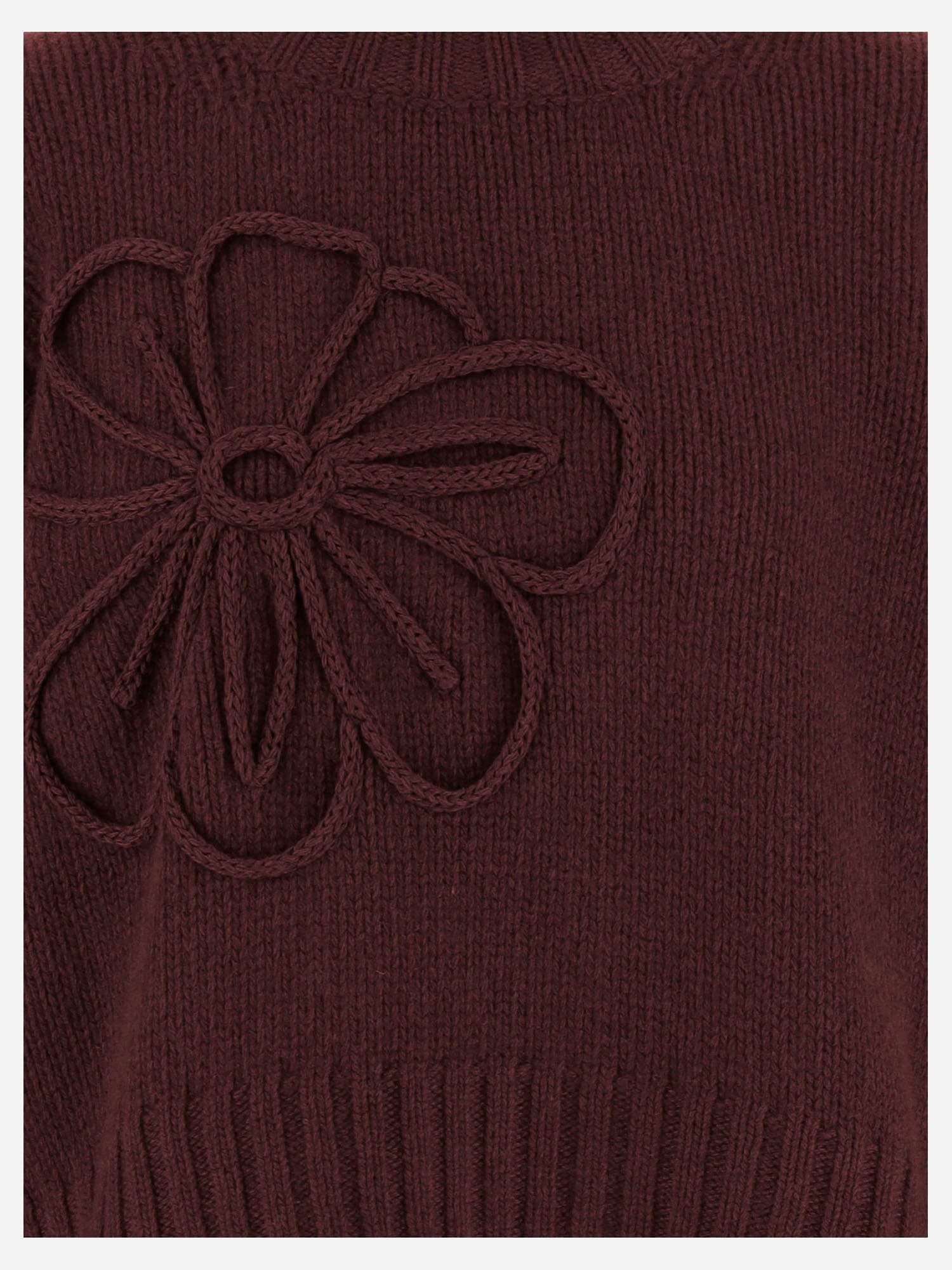 Bruno Manetti Flower-applique Crew-neck Sweater In Red