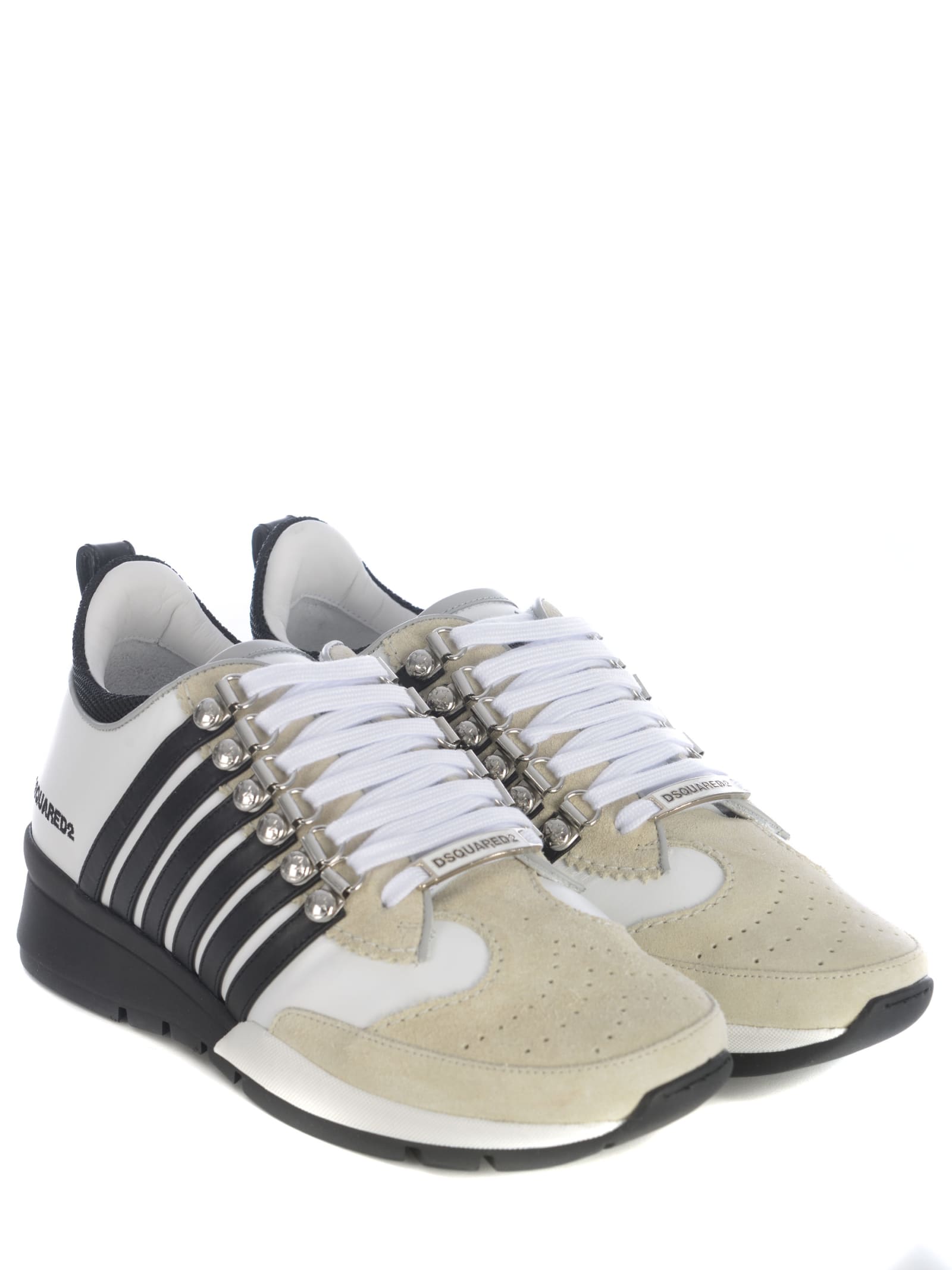 Shop Dsquared2 Sneakers Dsquarerd2 Legendary In Leather In Bianco Nero