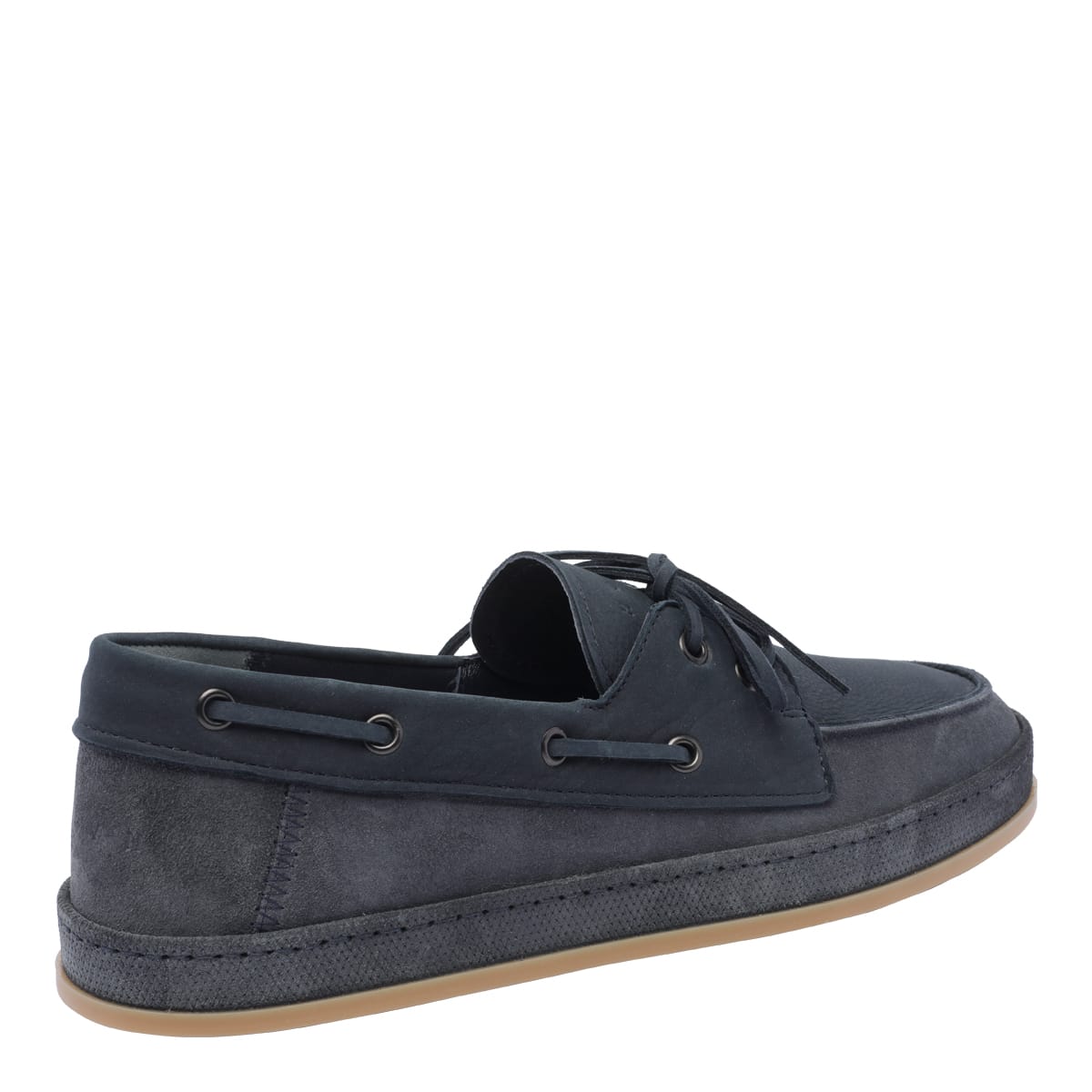 Hogan Leather Boat Moccasin In Blue