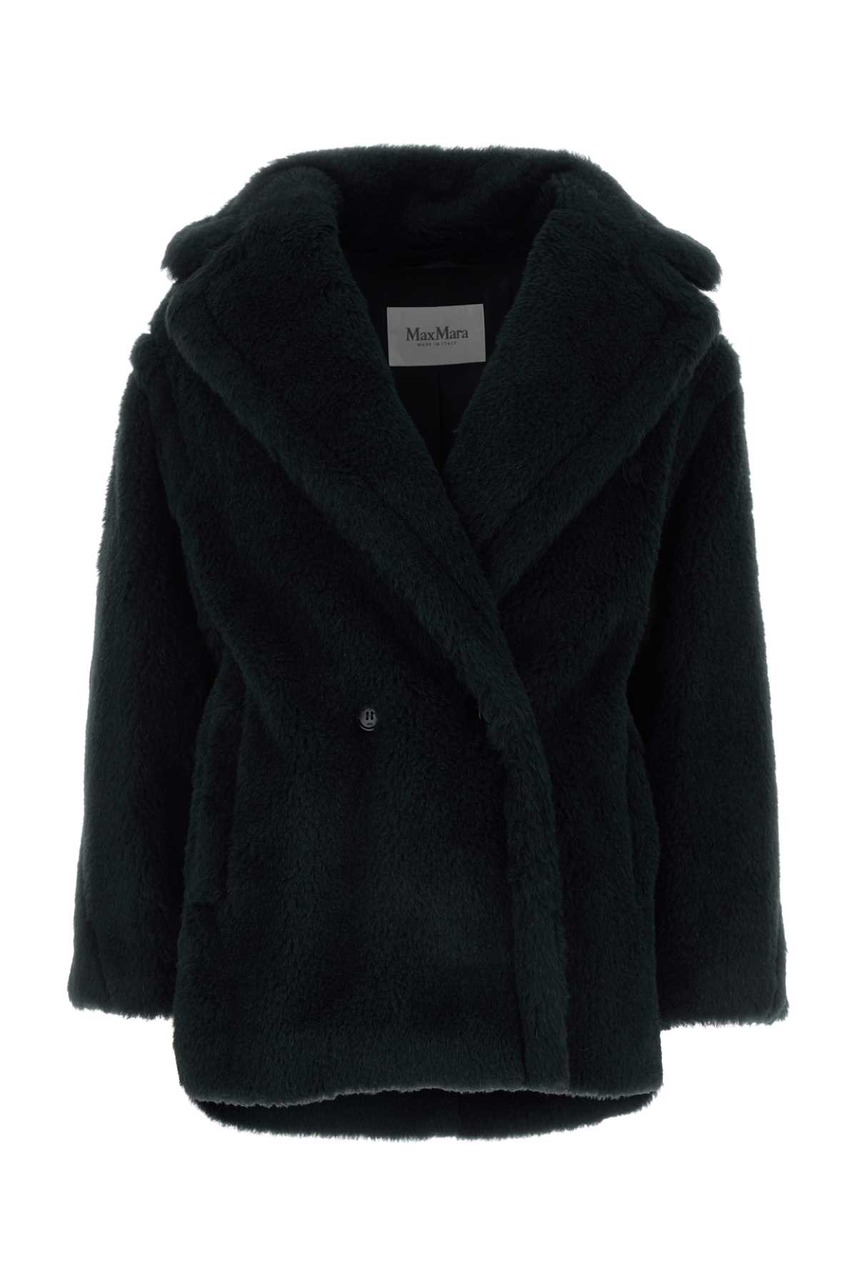 MAX MARA BLACK TEDDY OLGA COAT 