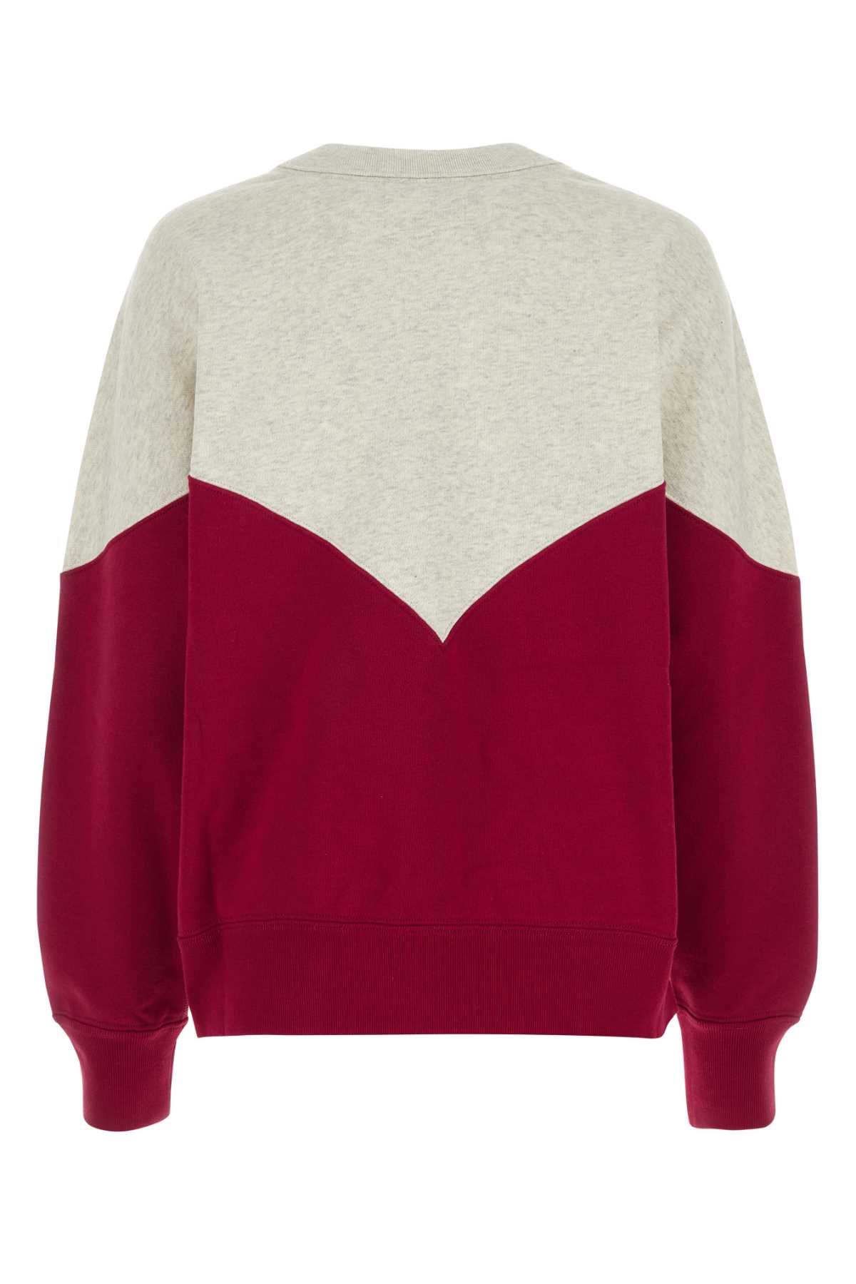 Marant Etoile Two-tone Cotton Blend Houston Sweatshirt In Raspberry