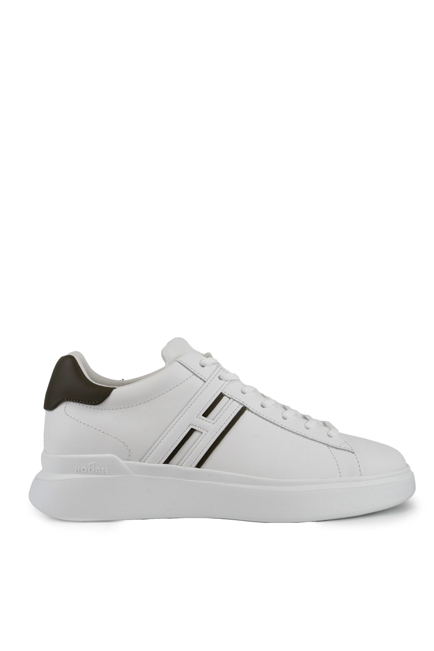 Shop Hogan H580 Leather Sneakers In Bianco