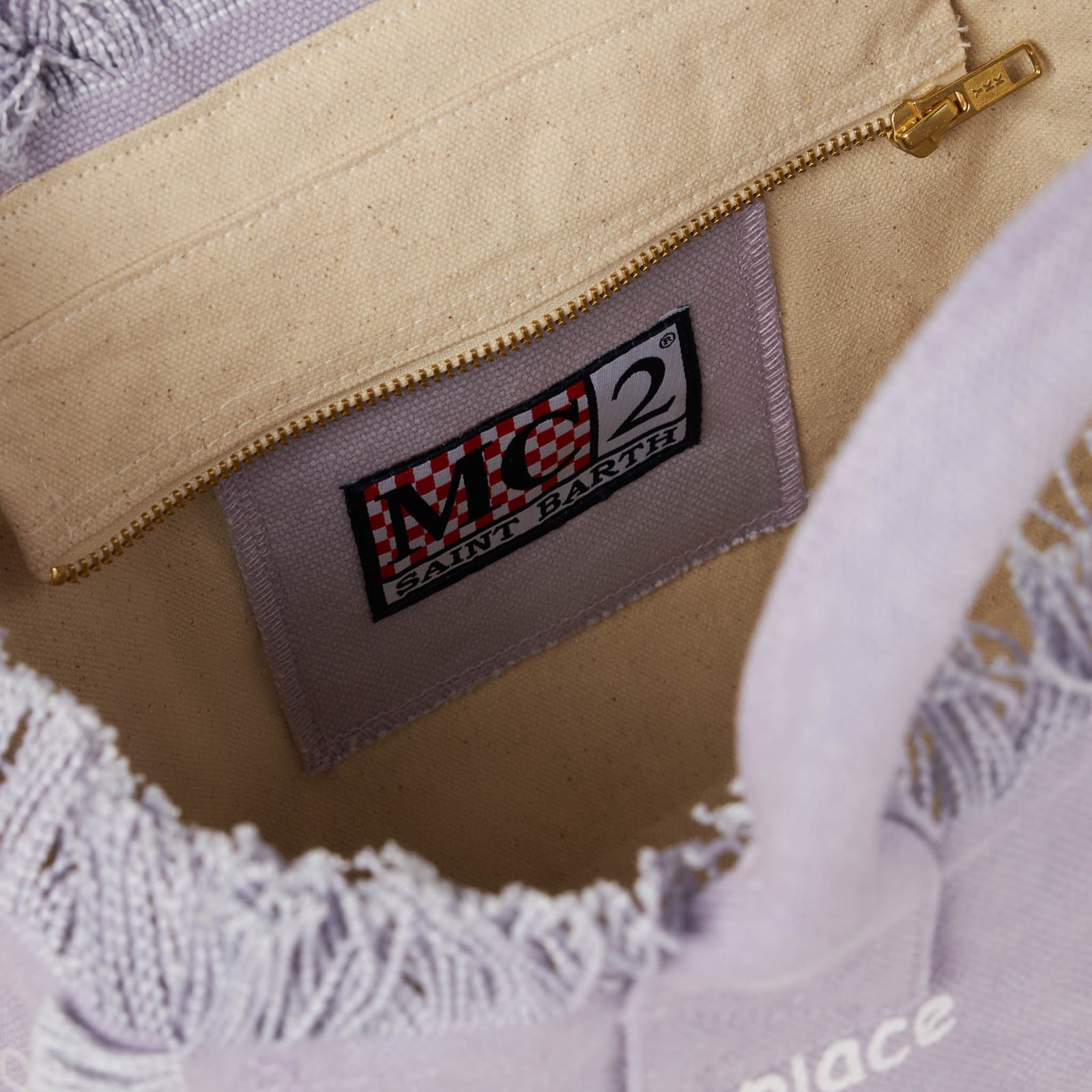 Shop Mc2 Saint Barth Colette Lilac Cotton Canvas Handbag In Pink