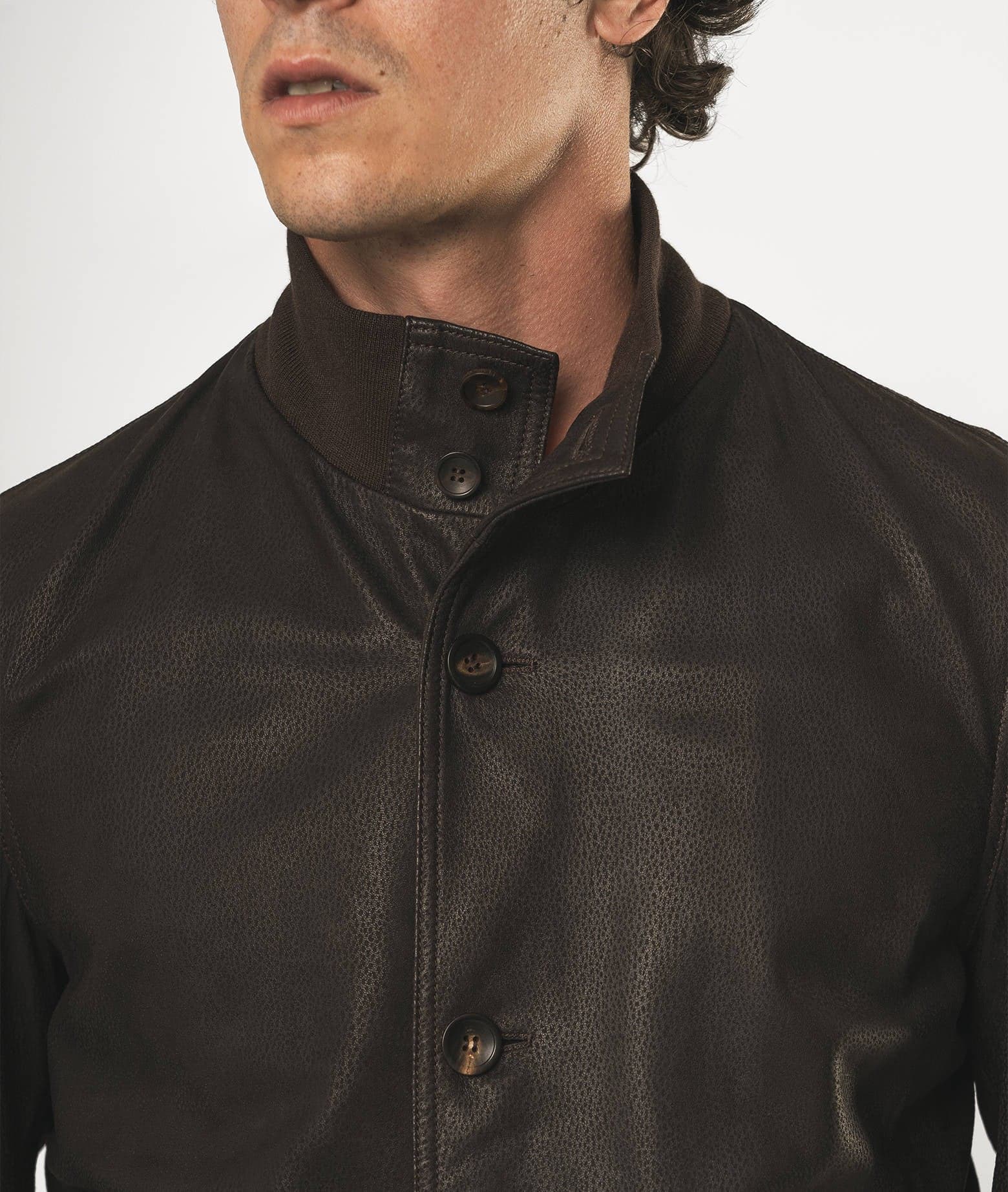 Larusmiani Newcastle Jacket Leather Jacket In Brown