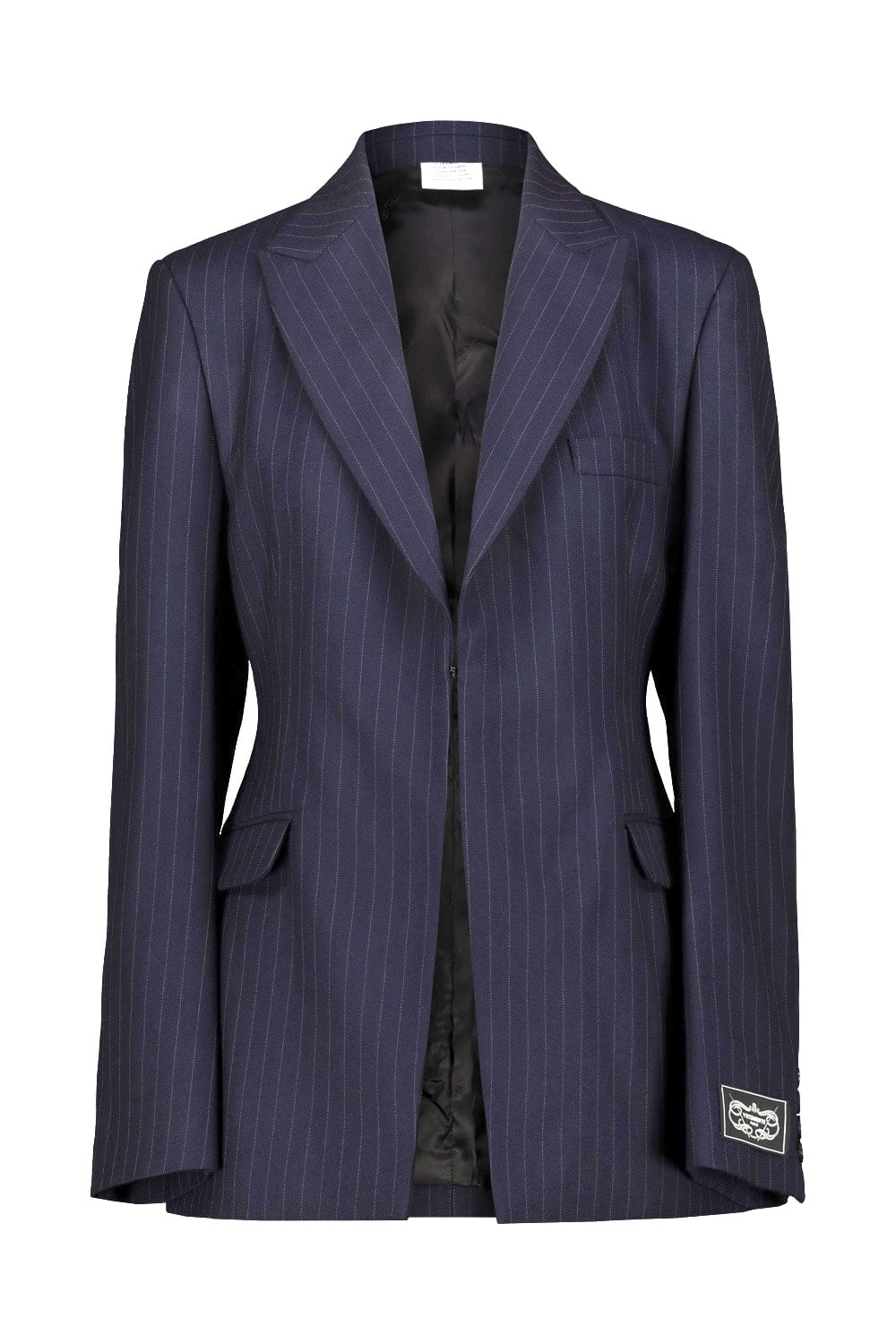 Shop Vetements Hourglass Tailored Jacket In Navy Pinstripe