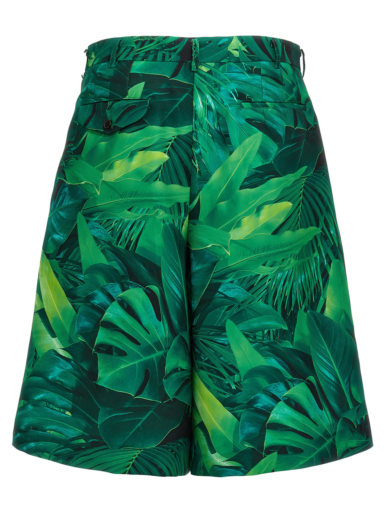 Shop Comme Des Garçons Homme Deux Foliage Bermuda Shorts In Green