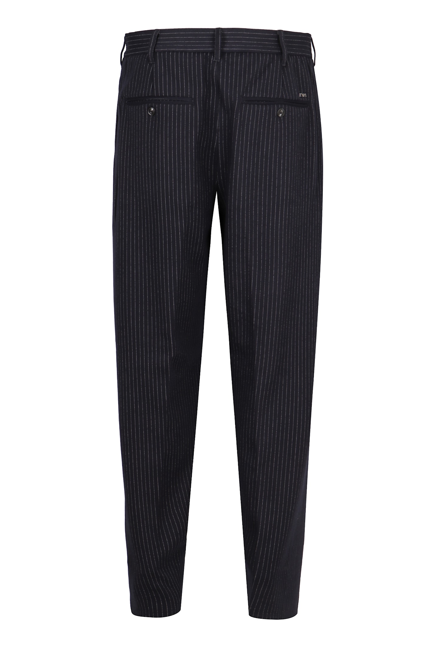 Shop Emporio Armani Pin-striped Tailored Trousers In Blu