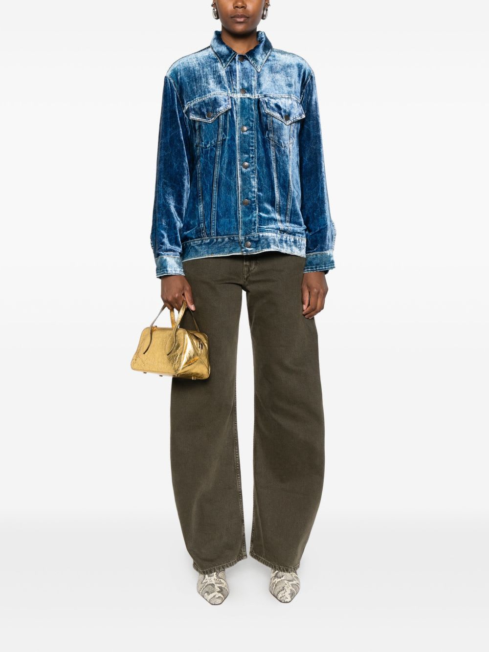 Pierre-louis Mascia Pierre Louis Mascia Denim Print Jacket In Blue