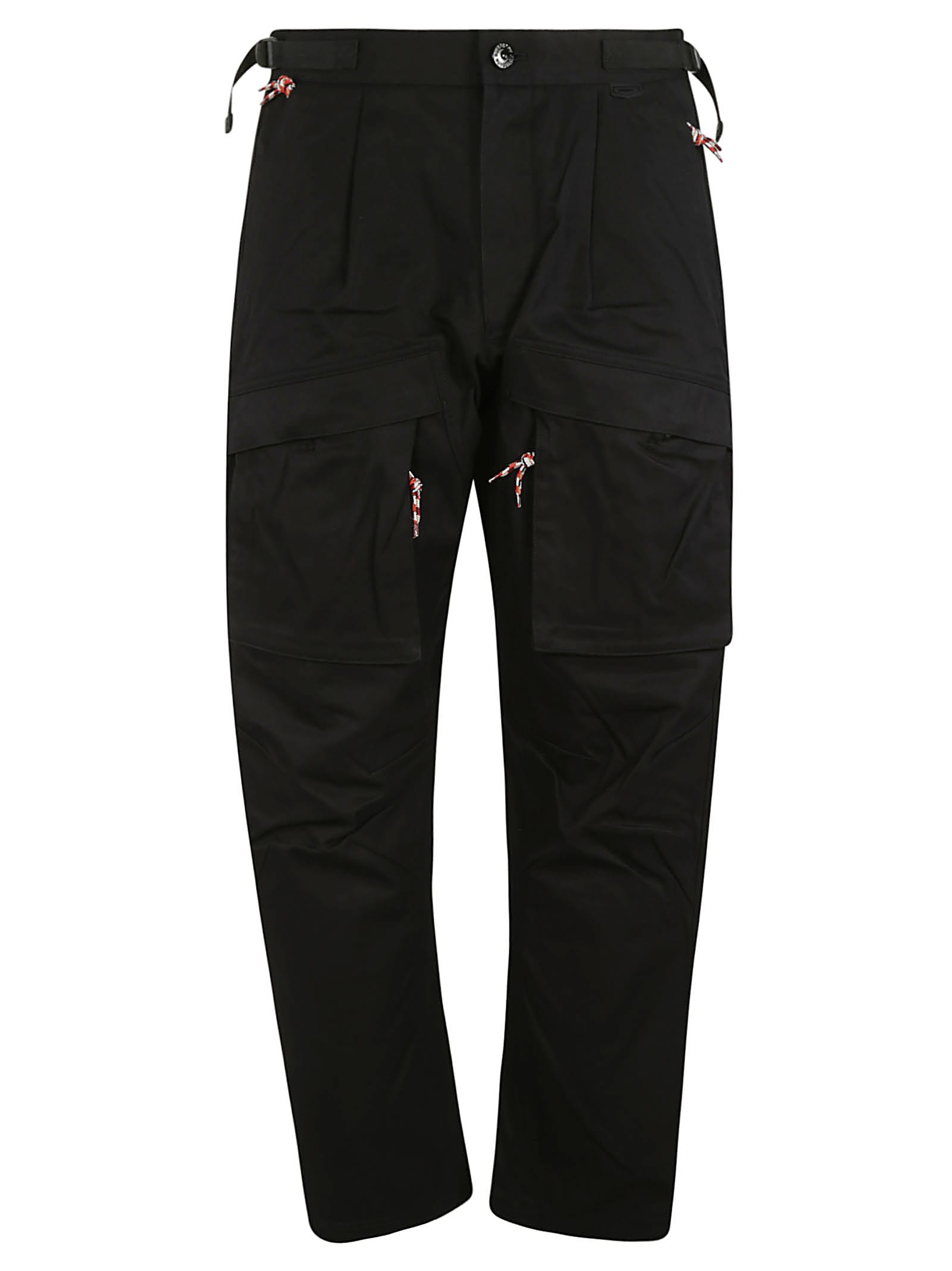Burberry Wide Cargo Patch Detail Trousers In Black