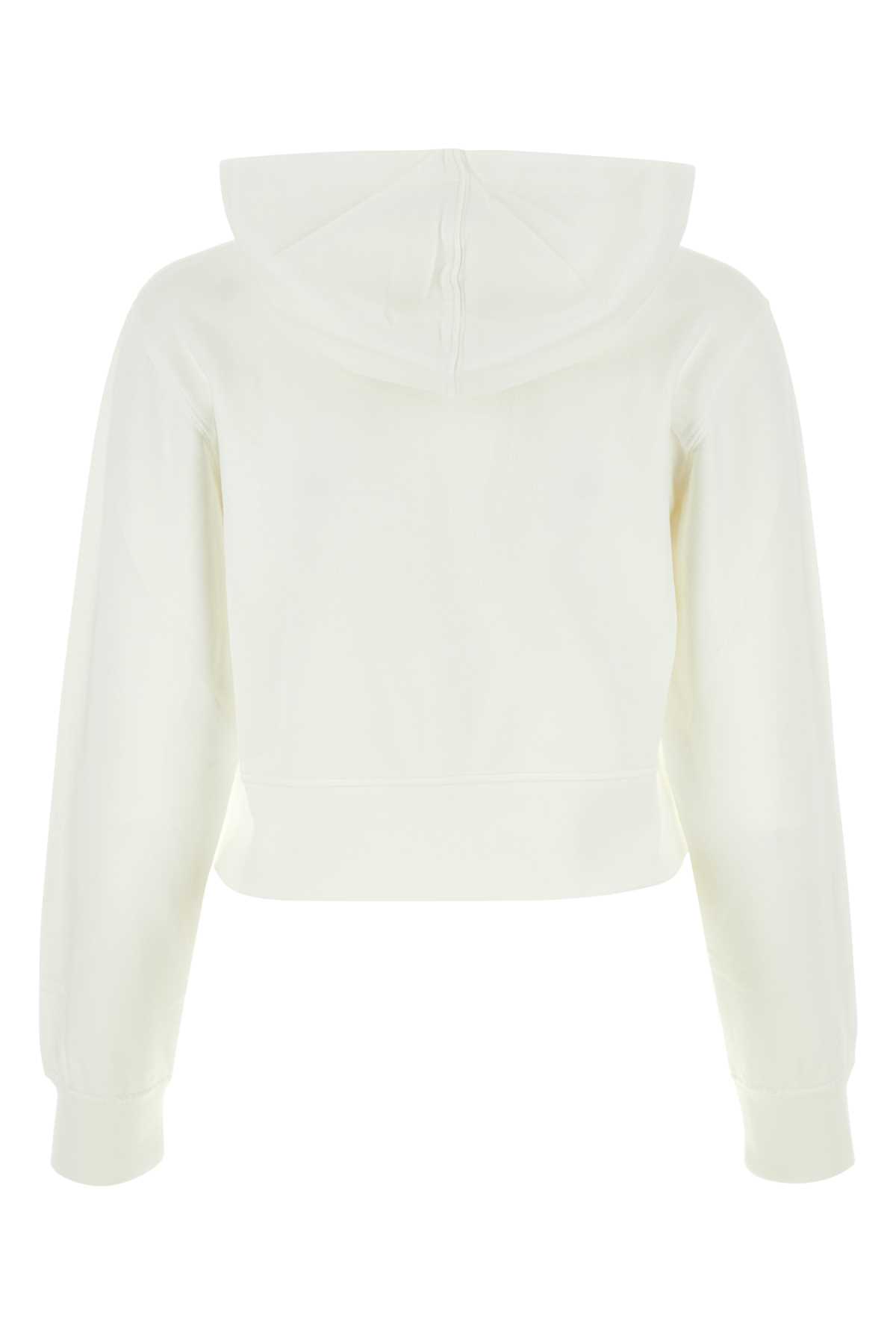 Shop Palm Angels White Cotton Sweatshirt In Offwhite