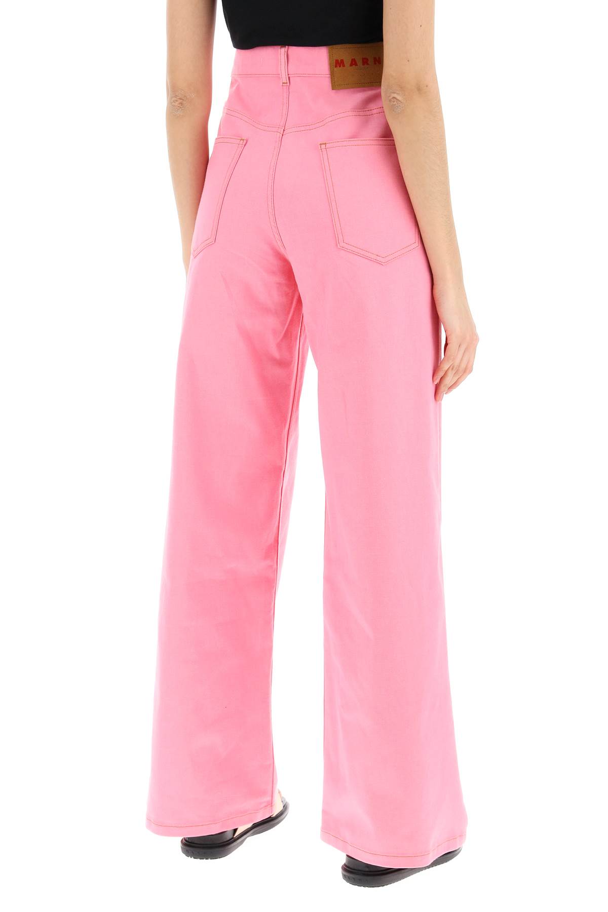 Shop Marni Lightweight Denim Jeans In Pink Clematis (pink)