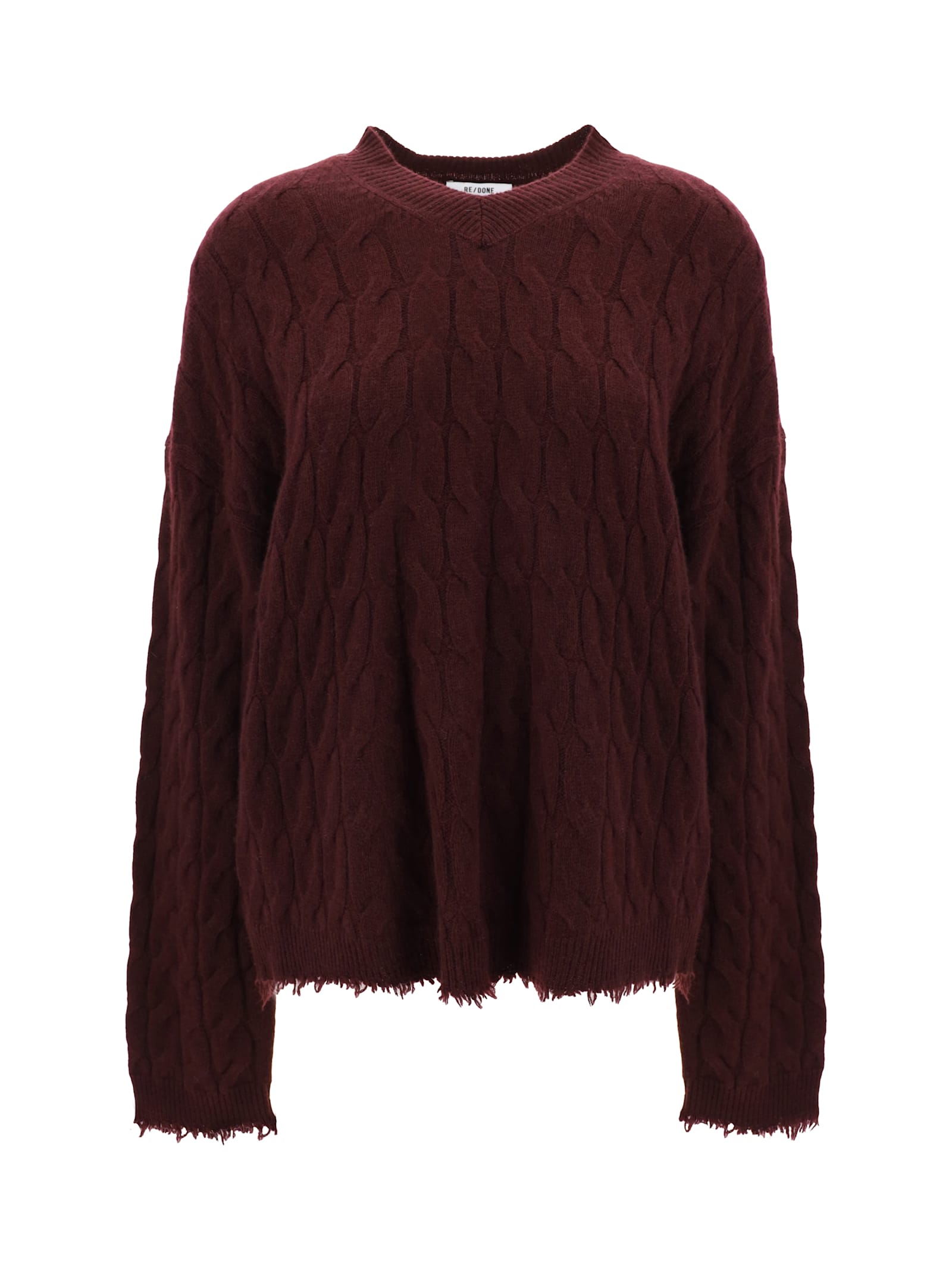 Shop Re/done Sweater In Oxblood