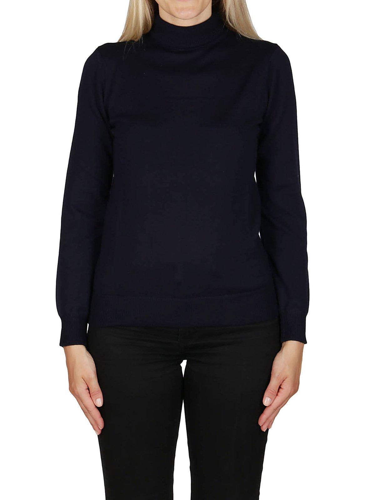 Shop Apc Fine Knit Turtleneck Jumper In Iak Dark Navy