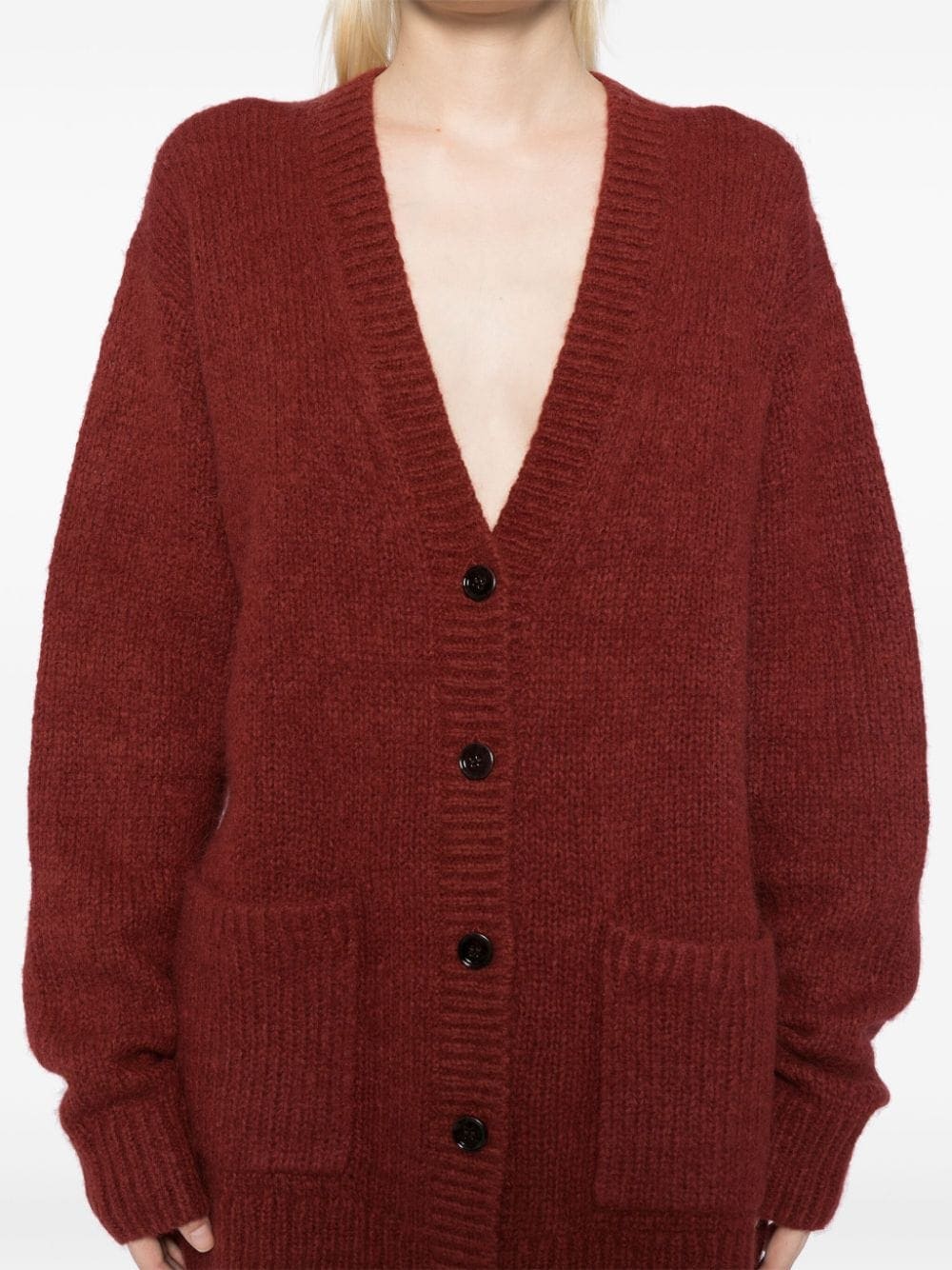 Shop Dries Van Noten Cardigan Lana In Wine