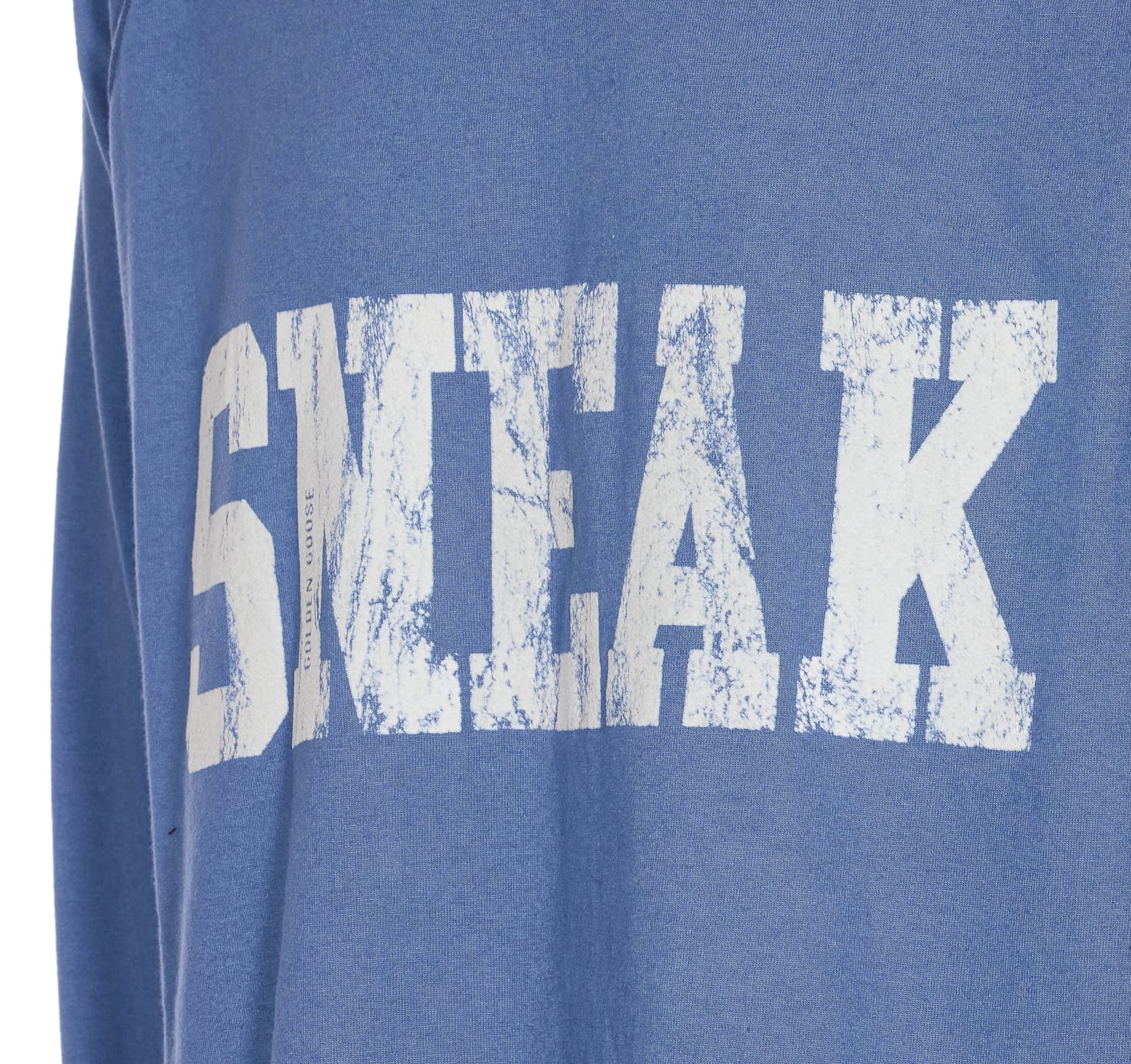 Golden Goose Crewneck Graphic Print Sweater Long Sleeves In Blue