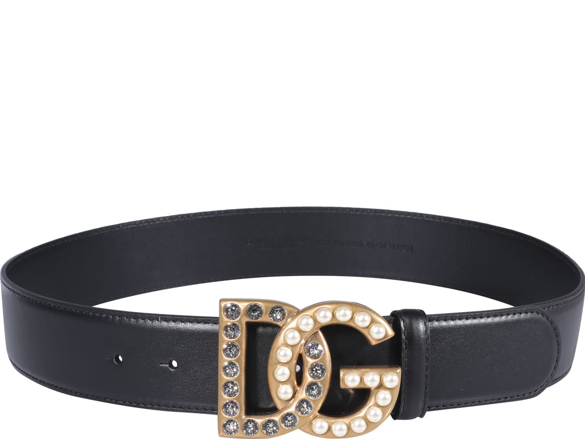 Shop Dolce & Gabbana Logo Buckle Belt In Nero