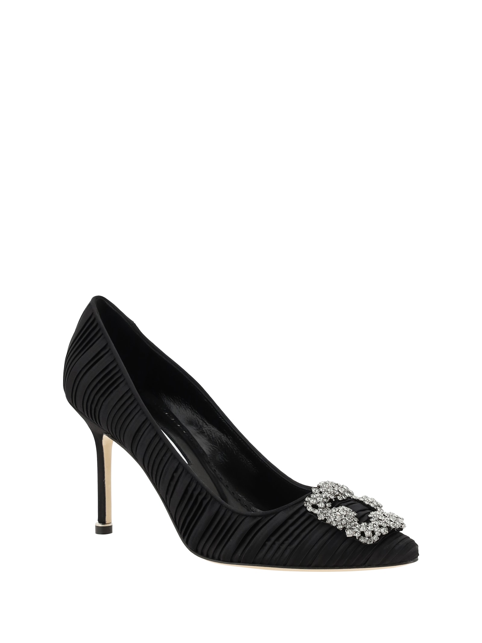 Manolo Blahnik Hangisi 50 Fmc Crystal-embellished Satin Pumps In Yoth