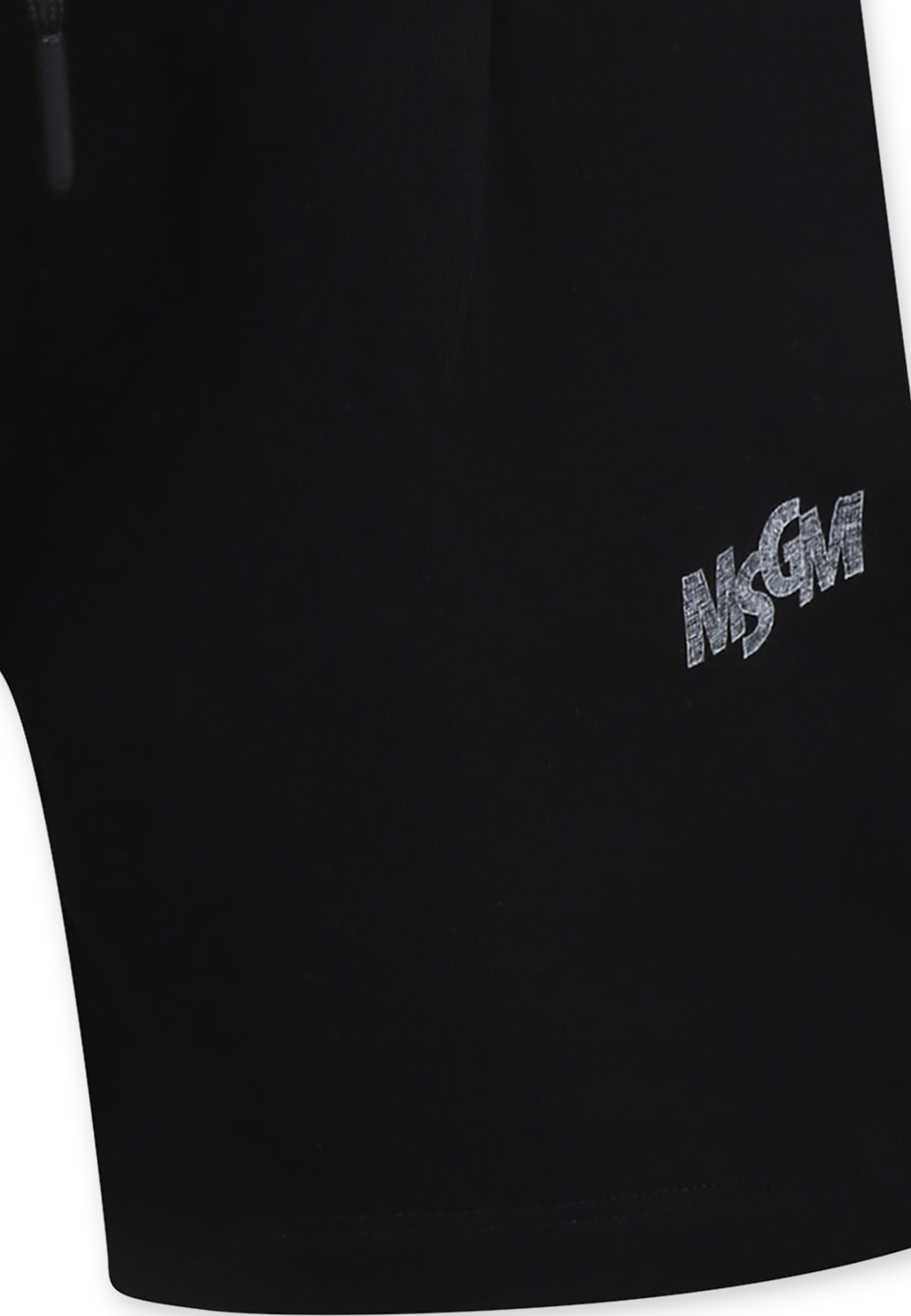 Msgm Black Shorts For Boy With Logo In Black